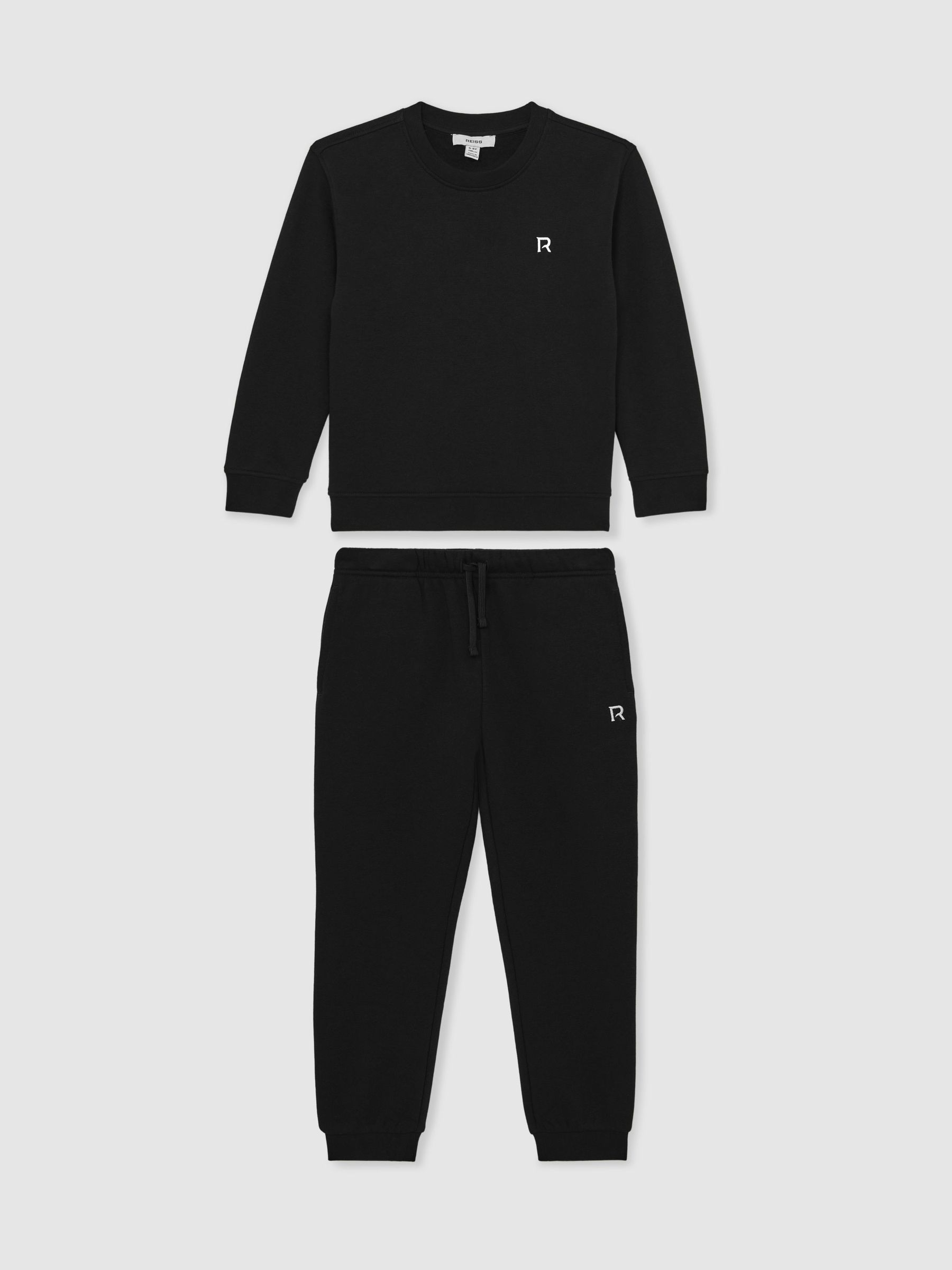 Logo Sweatshirt and Joggers Set Cotton-Blend in Black - Image 2 of 5 Logo Sweatshirt and Joggers Set Cotton-Blend in Black - Image 2 of 5