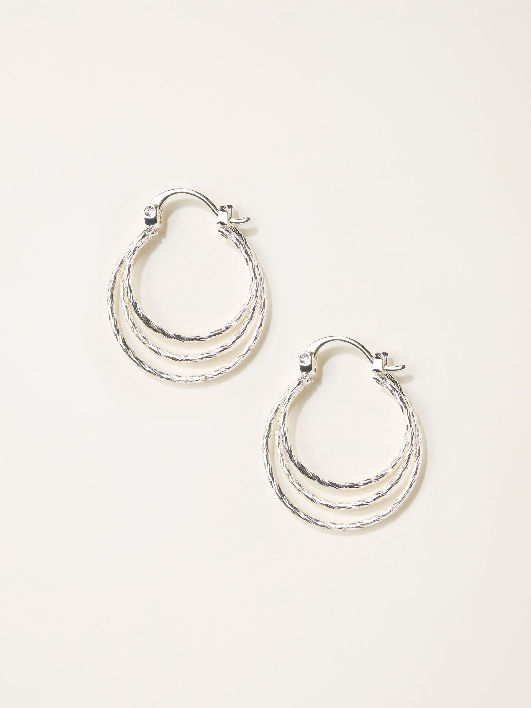 Silver Tone Large Multi Hoop Earrings - Image 1 of 2