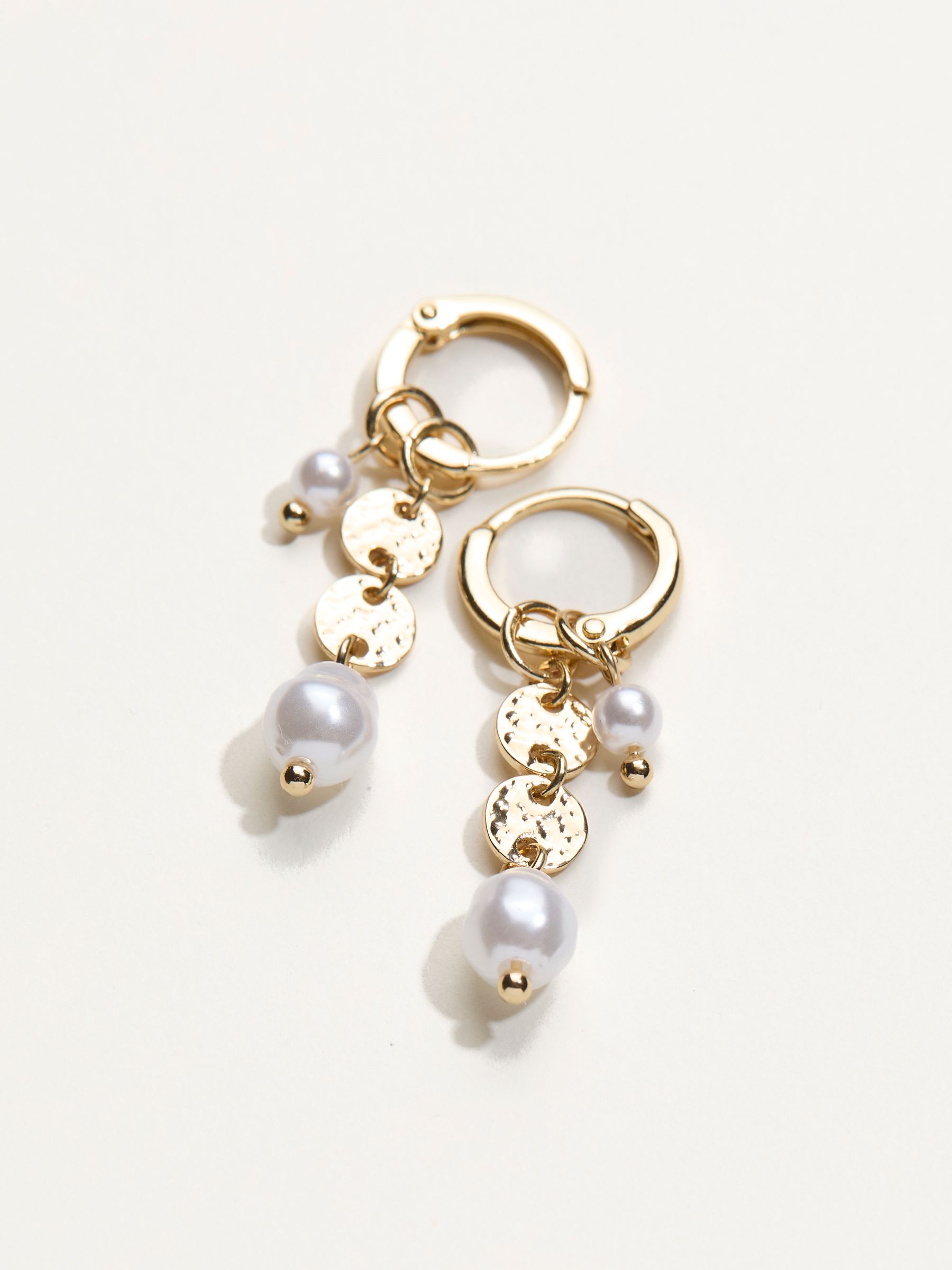 Gold Tone Pearly Drop Earrings - Image 2 of 2