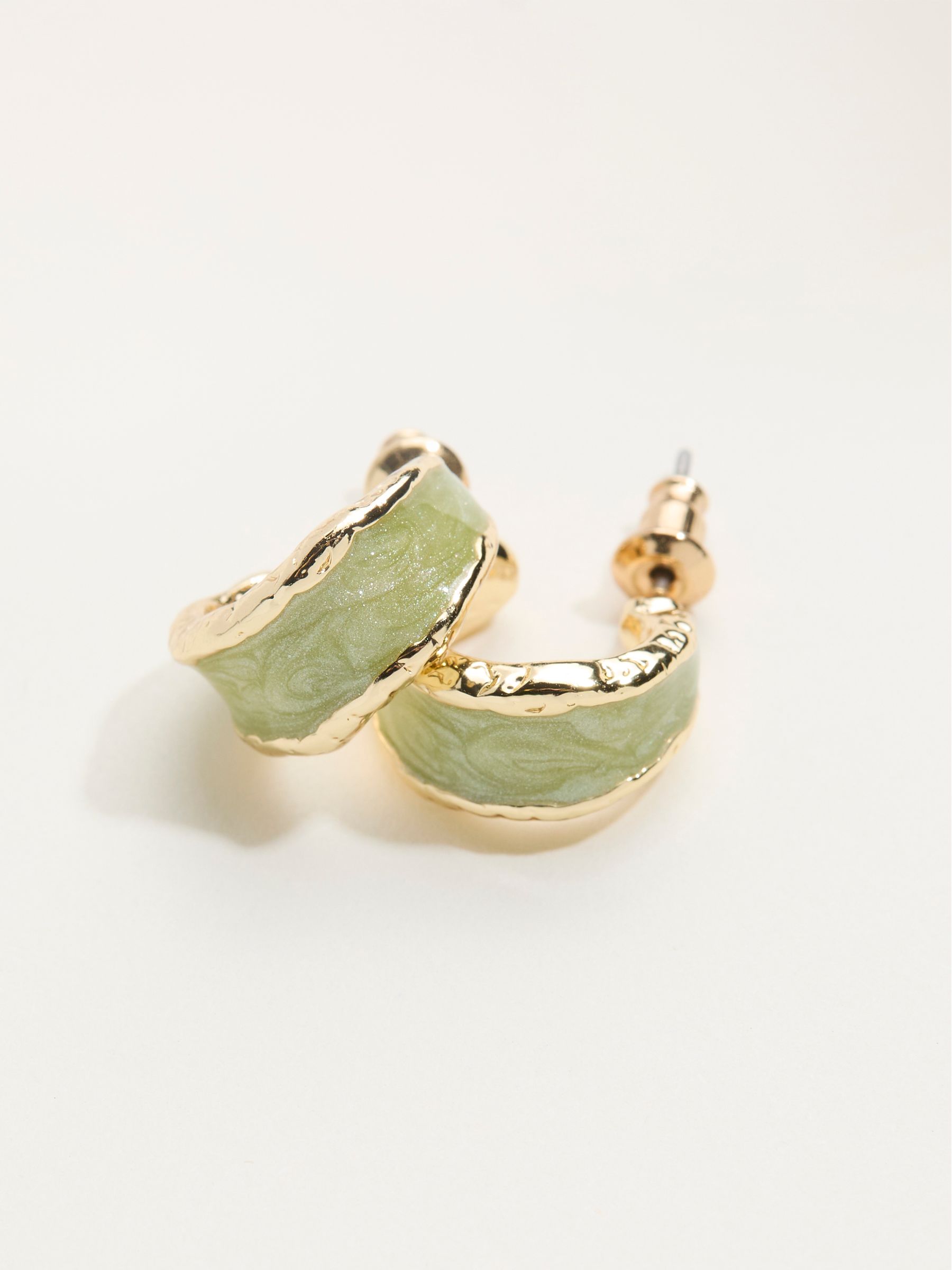 Green Enamel Earrings - Image 2 of 2