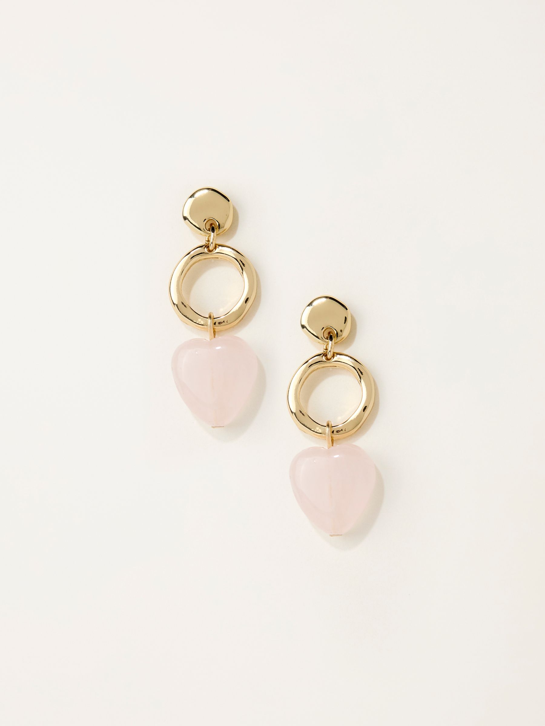 Pink Heart Drop Earrings - Image 1 of 2 Pink Heart Drop Earrings - Image 1 of 2