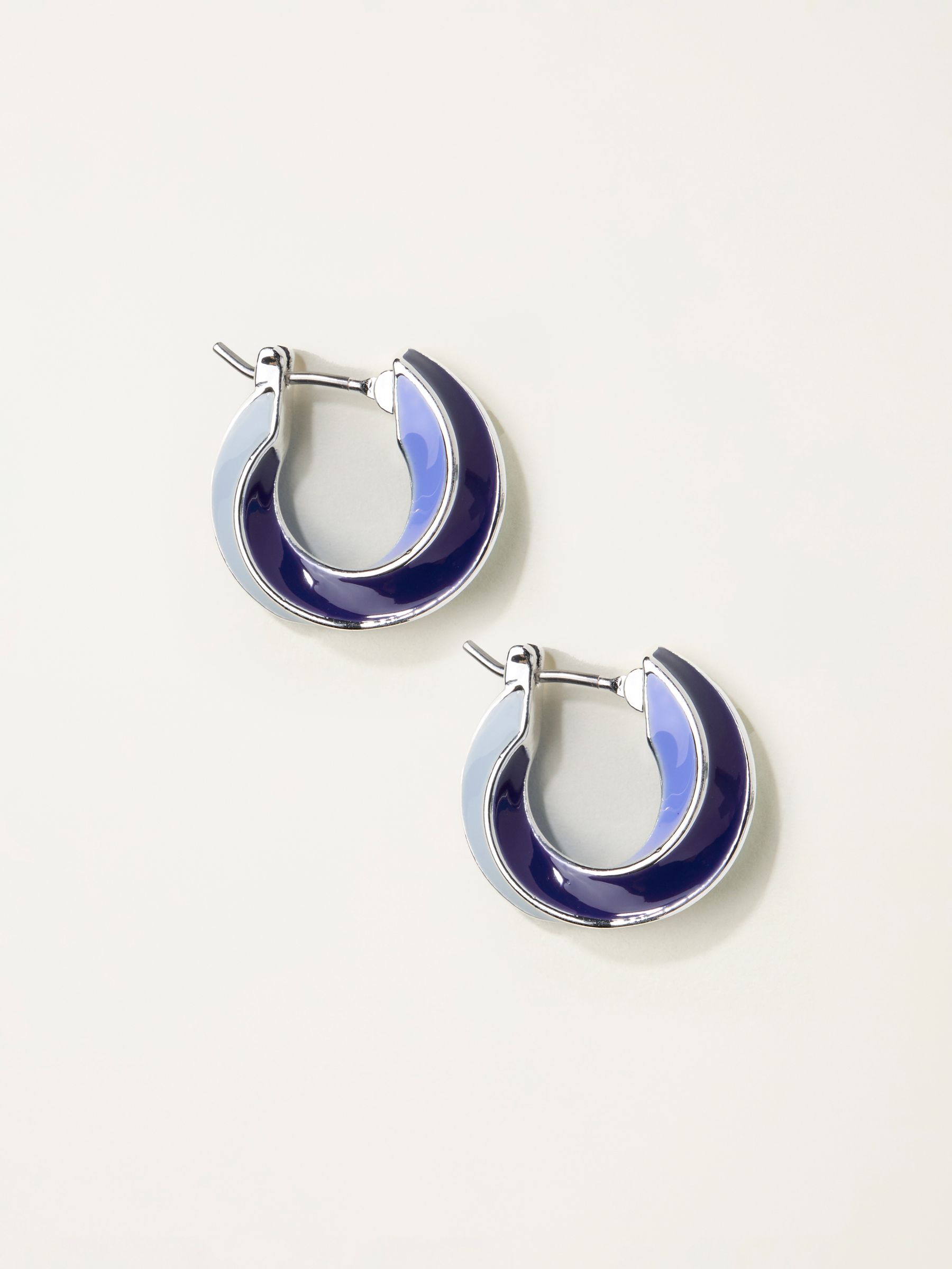 Blue Enamel Twist Hoop Earrings - Image 1 of 2