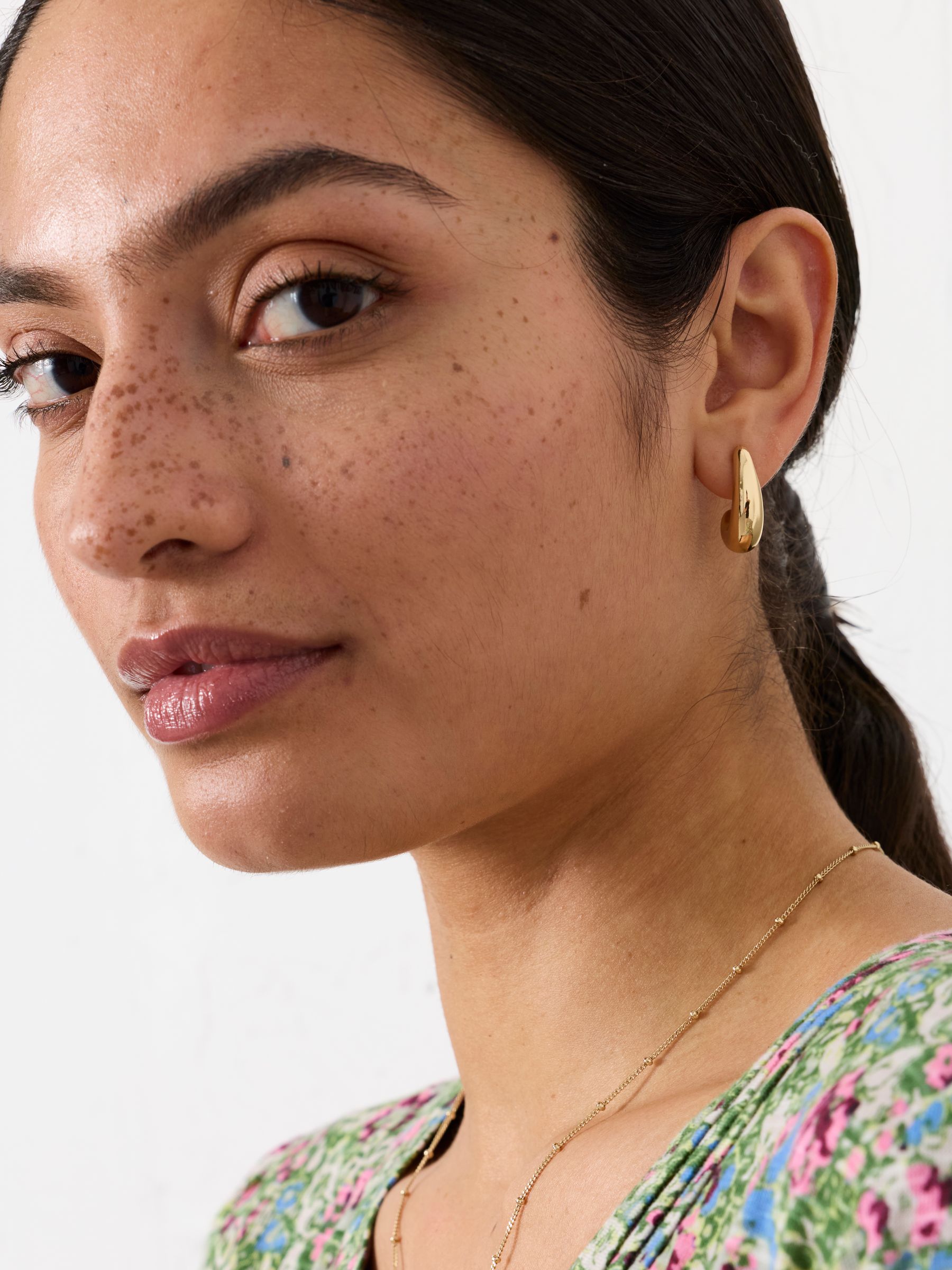 Gold Tone Classic Chunky Earrings - Image 1 of 3