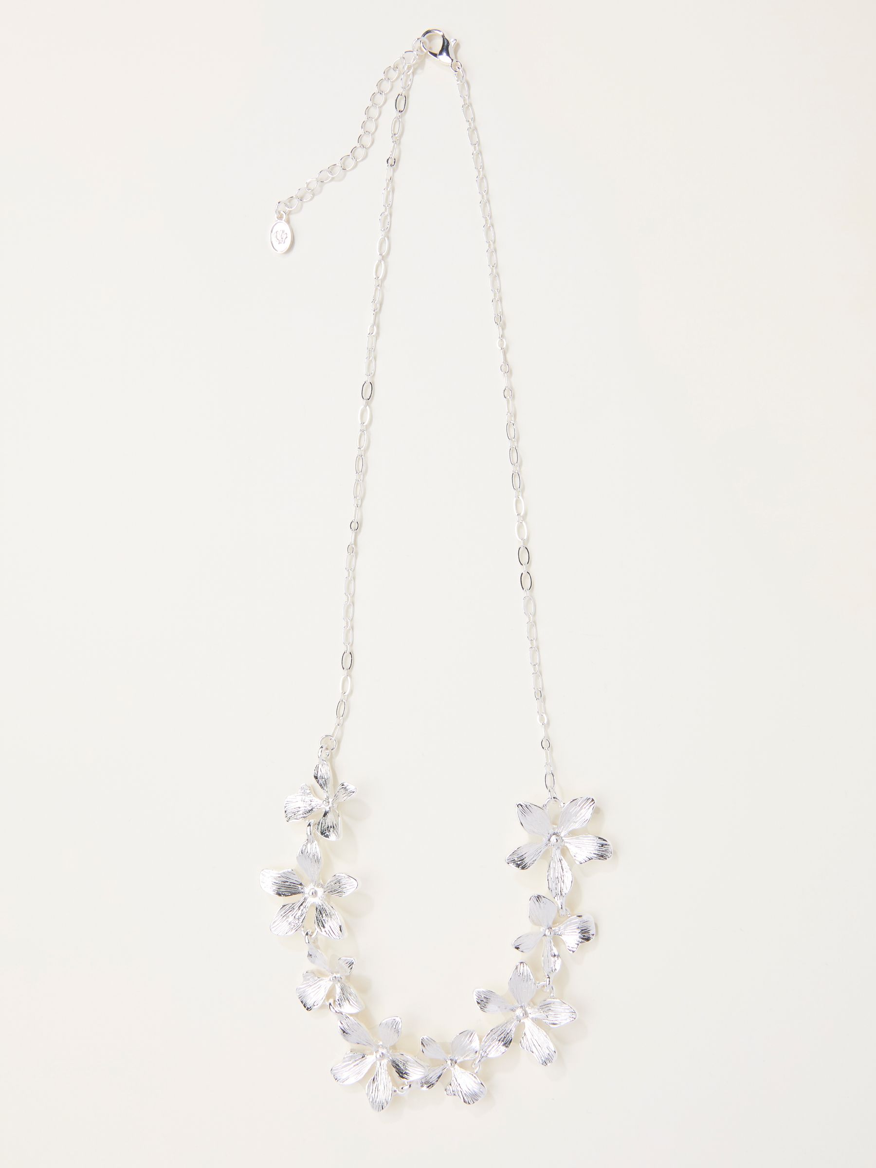 Silver Tone Large Floral Necklace - Image 1 of 2
