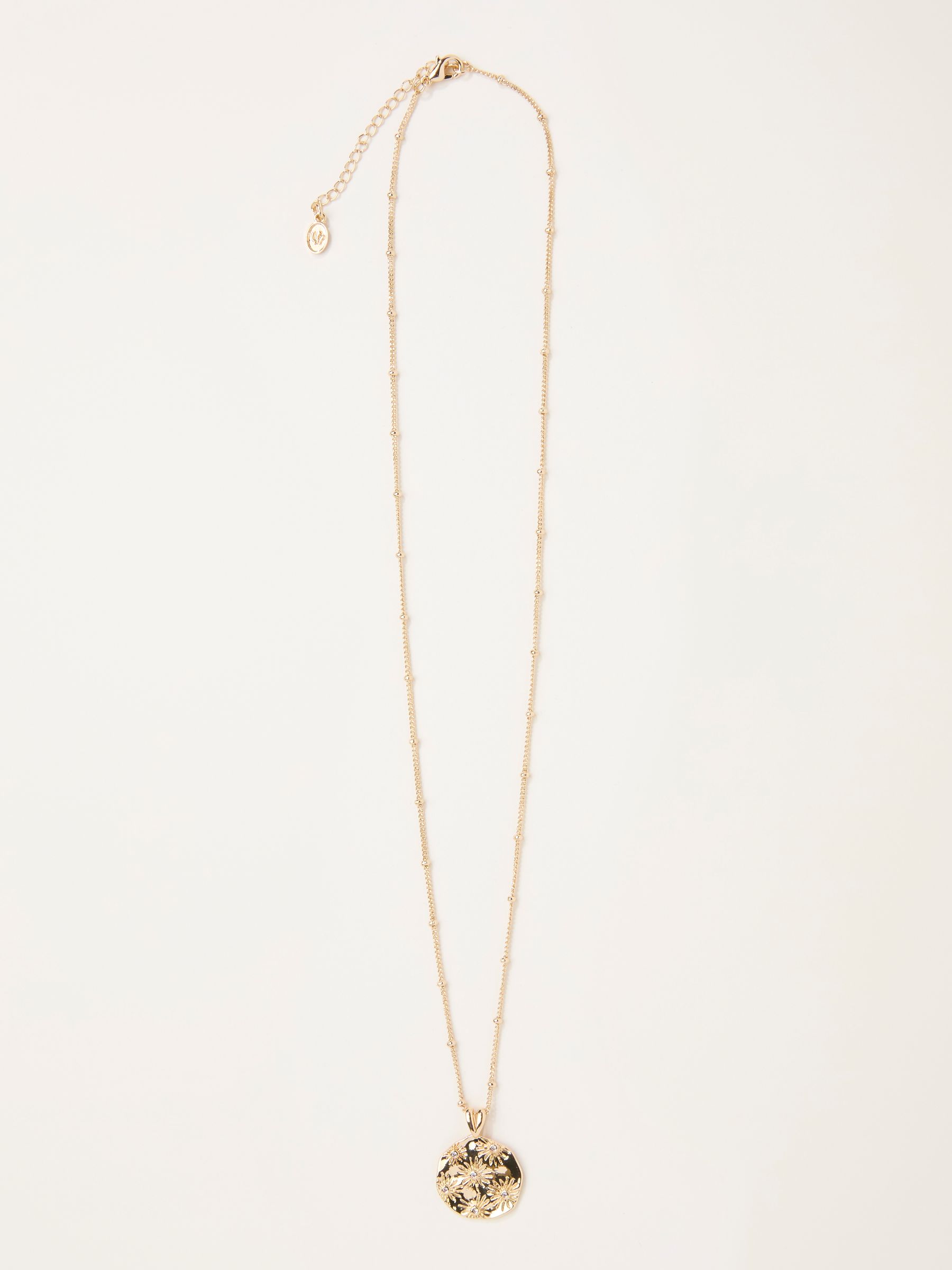 Gold Tone Daisy Coin Necklace - Image 2 of 3