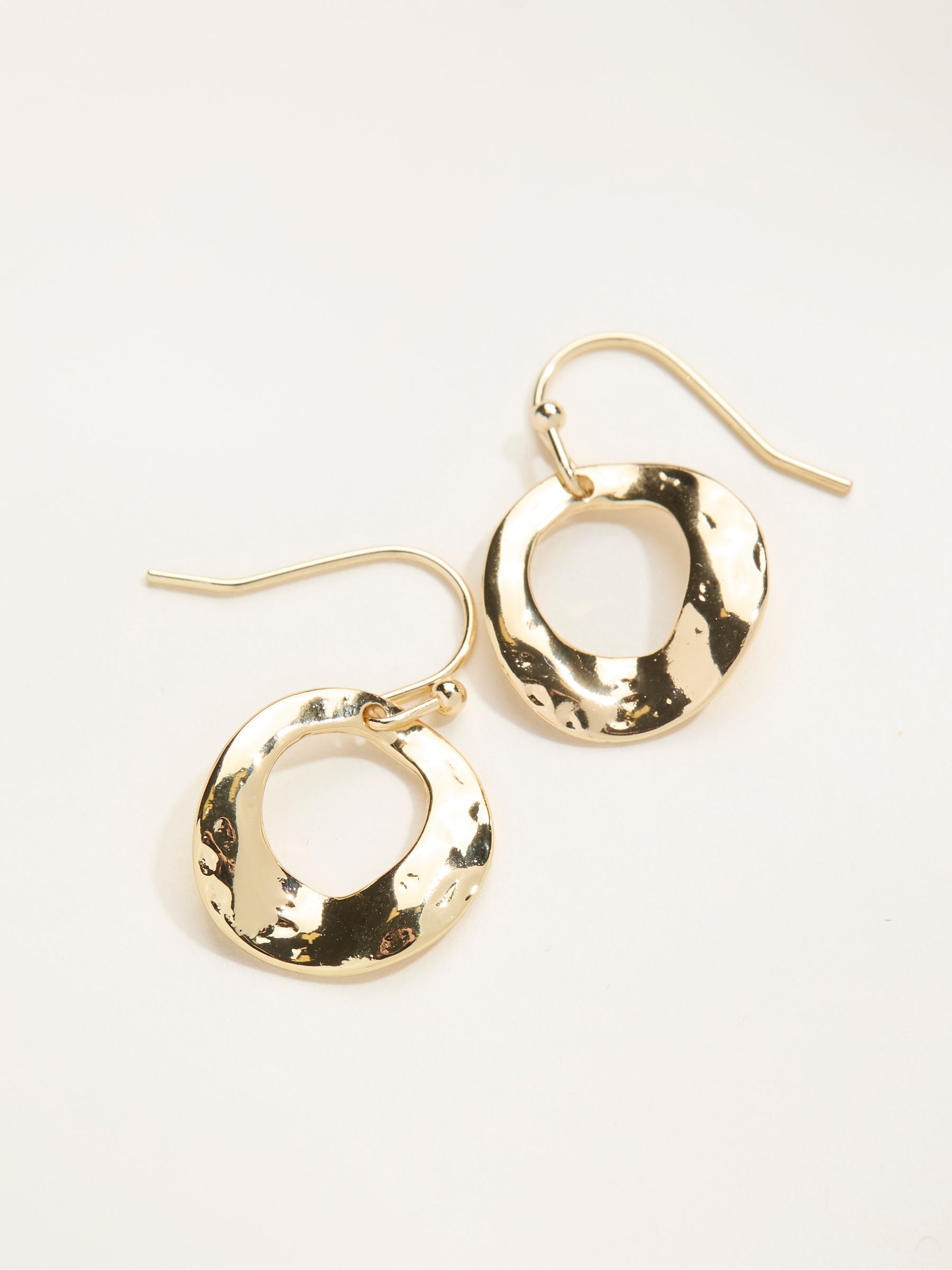 Gold Tone Disc Drop Earrings - Image 2 of 2