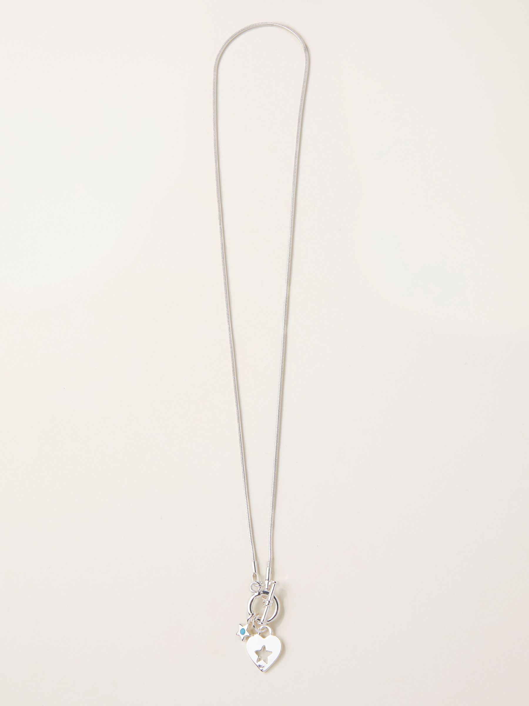 Silver Tone Heart Charm Necklace - Image 1 of 2