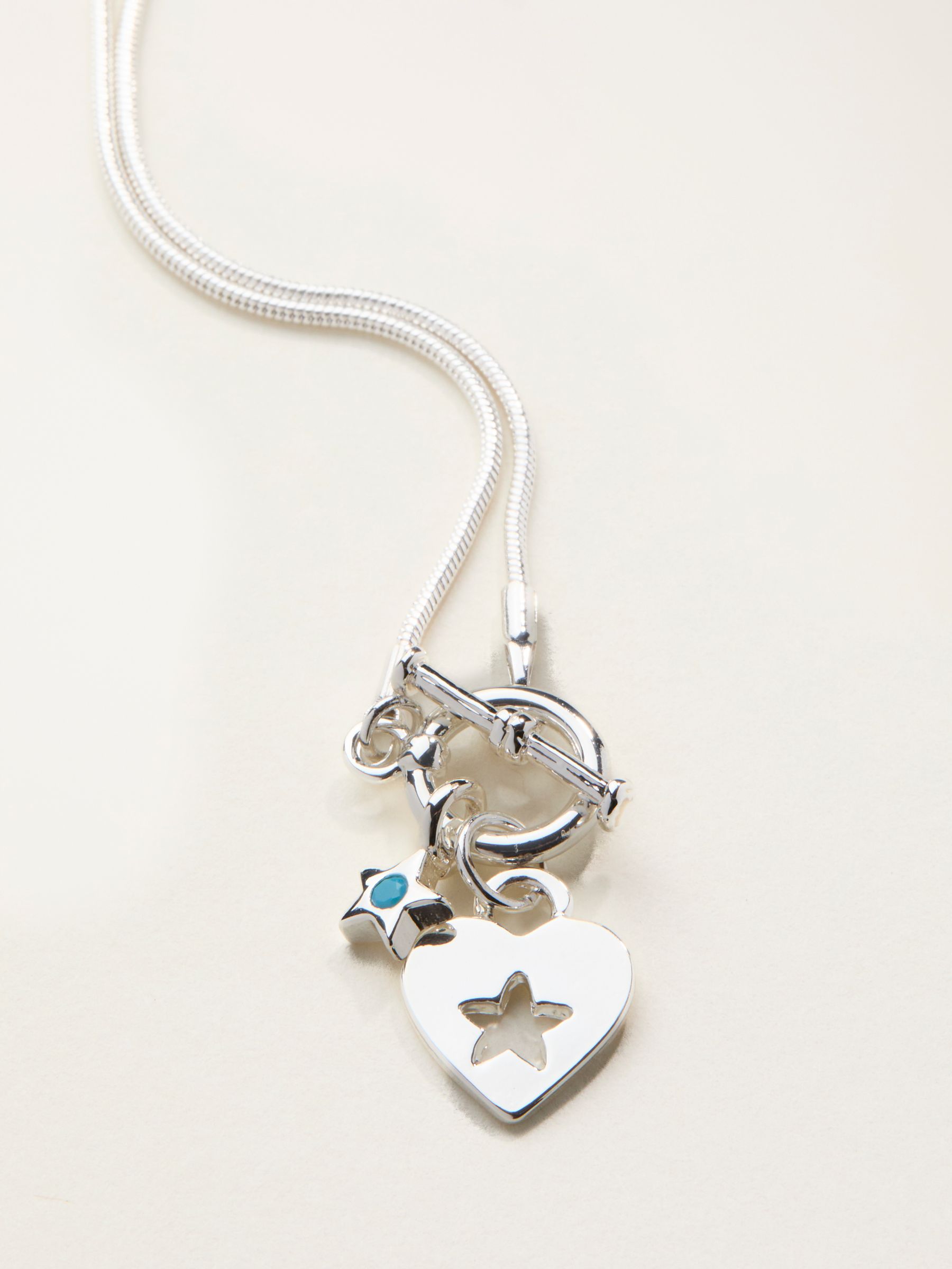Silver Tone Heart Charm Necklace - Image 2 of 2