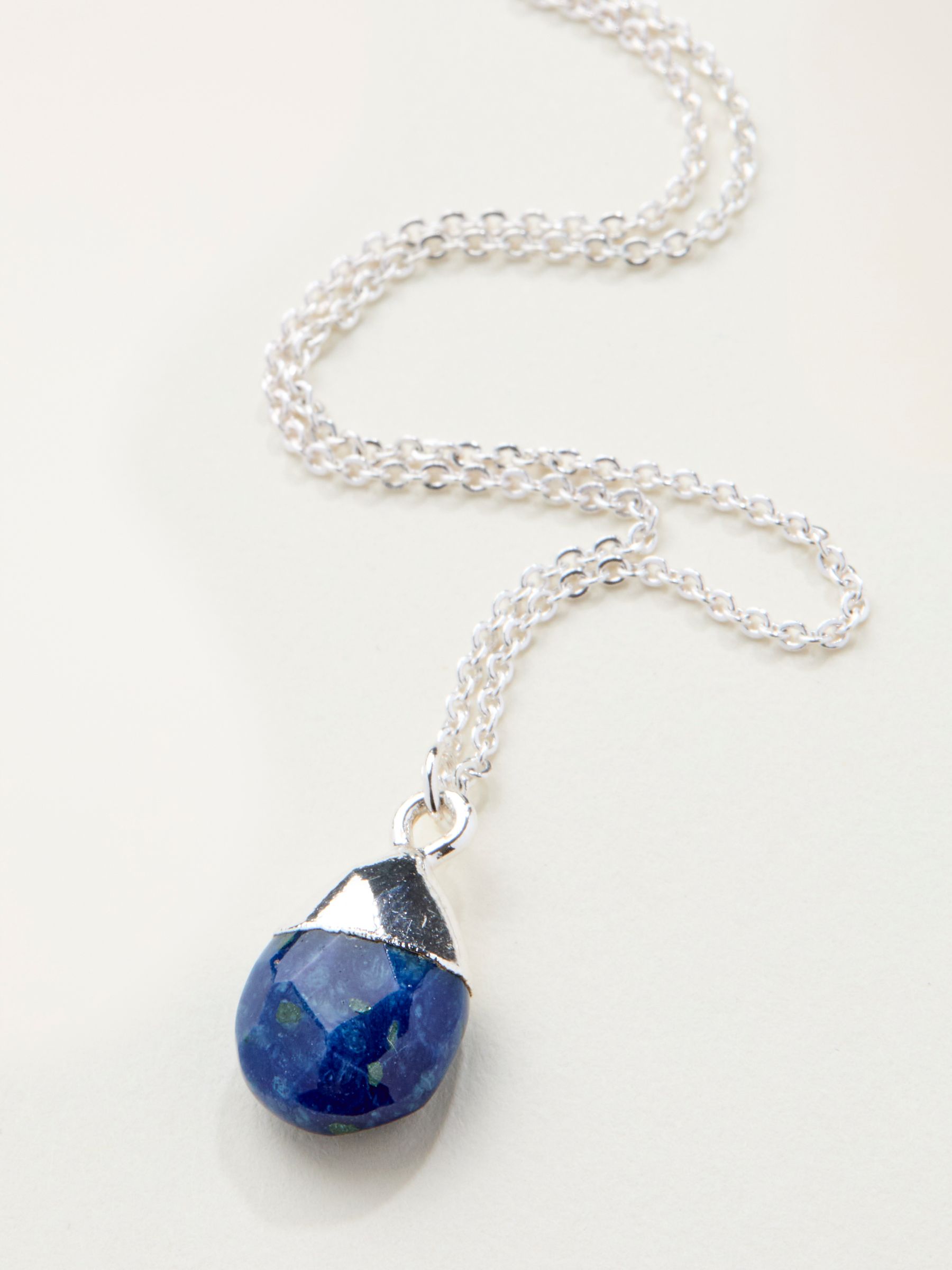 Blue Stone Drop Necklace - Image 2 of 2