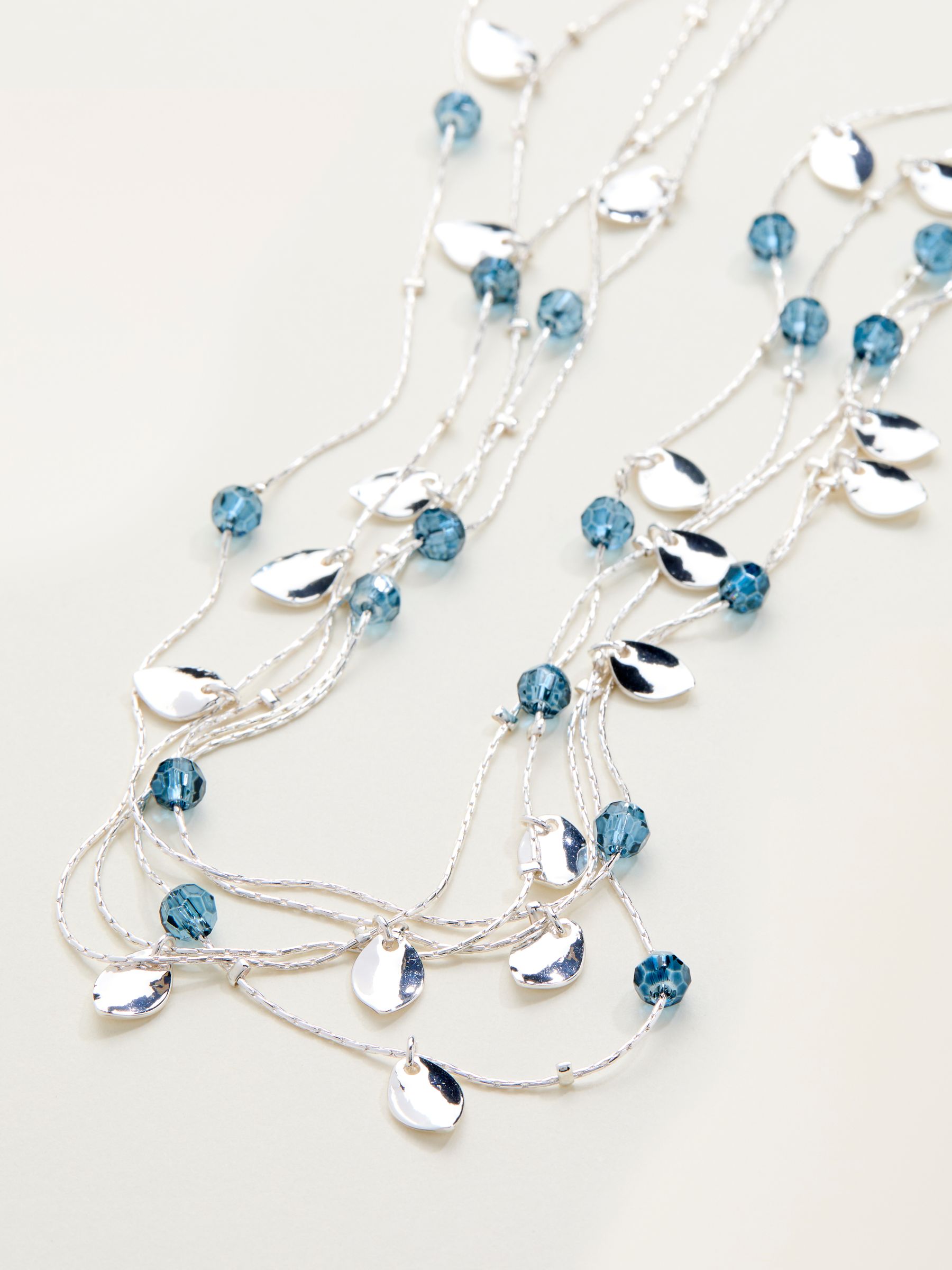 Silver Tone Layered Leaf Necklace - Image 2 of 2