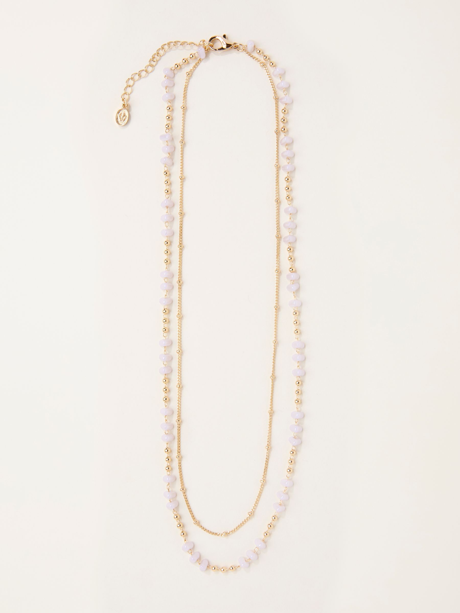 Gold Tone Layered Faux Shell Necklace - Image 1 of 2