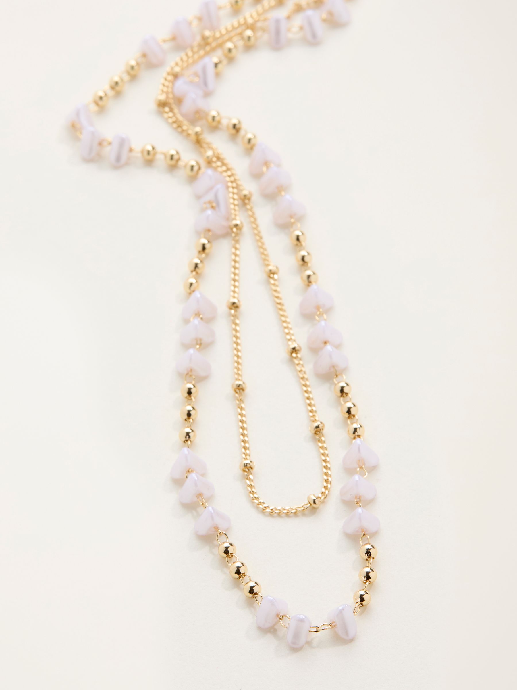 Gold Tone Layered Faux Shell Necklace - Image 2 of 2