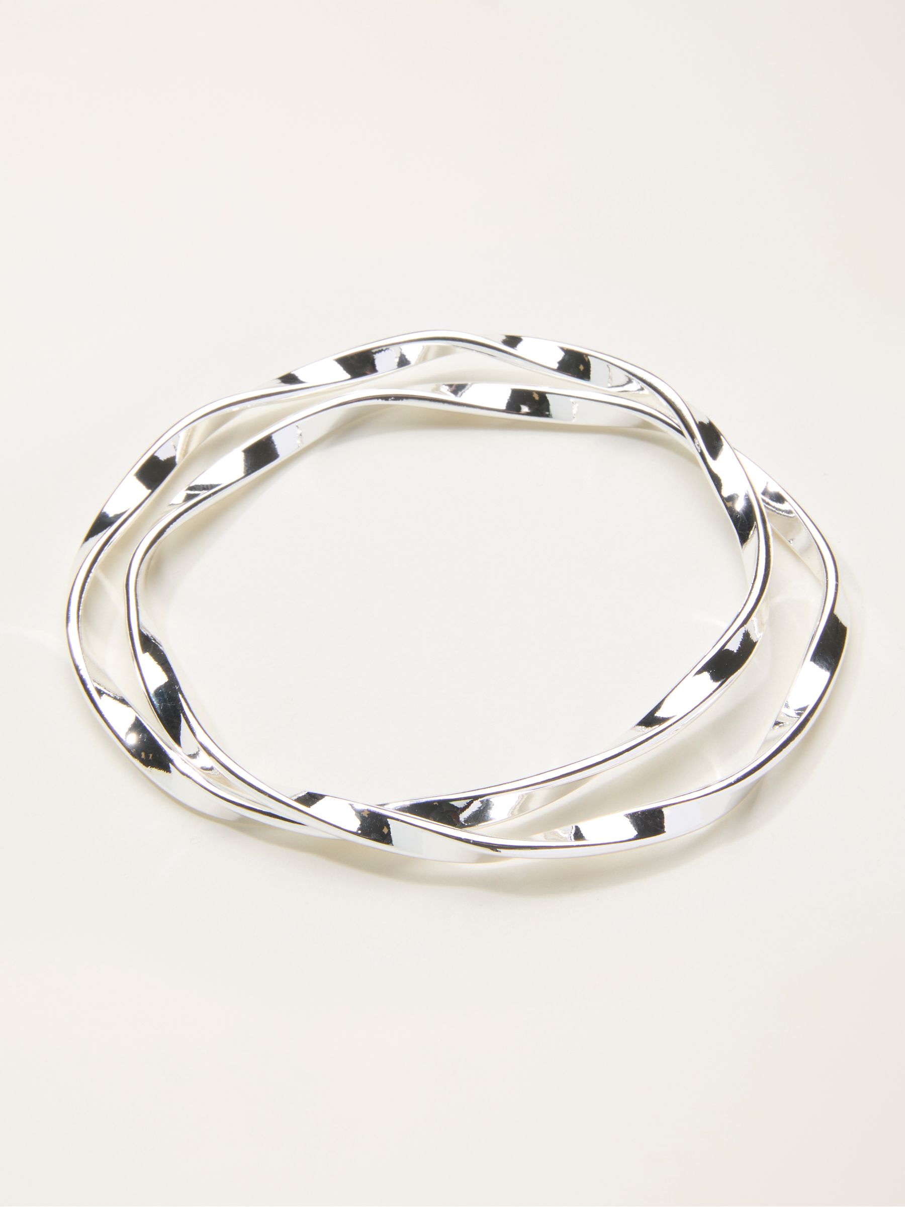 Silver Tone Double Bangle - Image 1 of 2