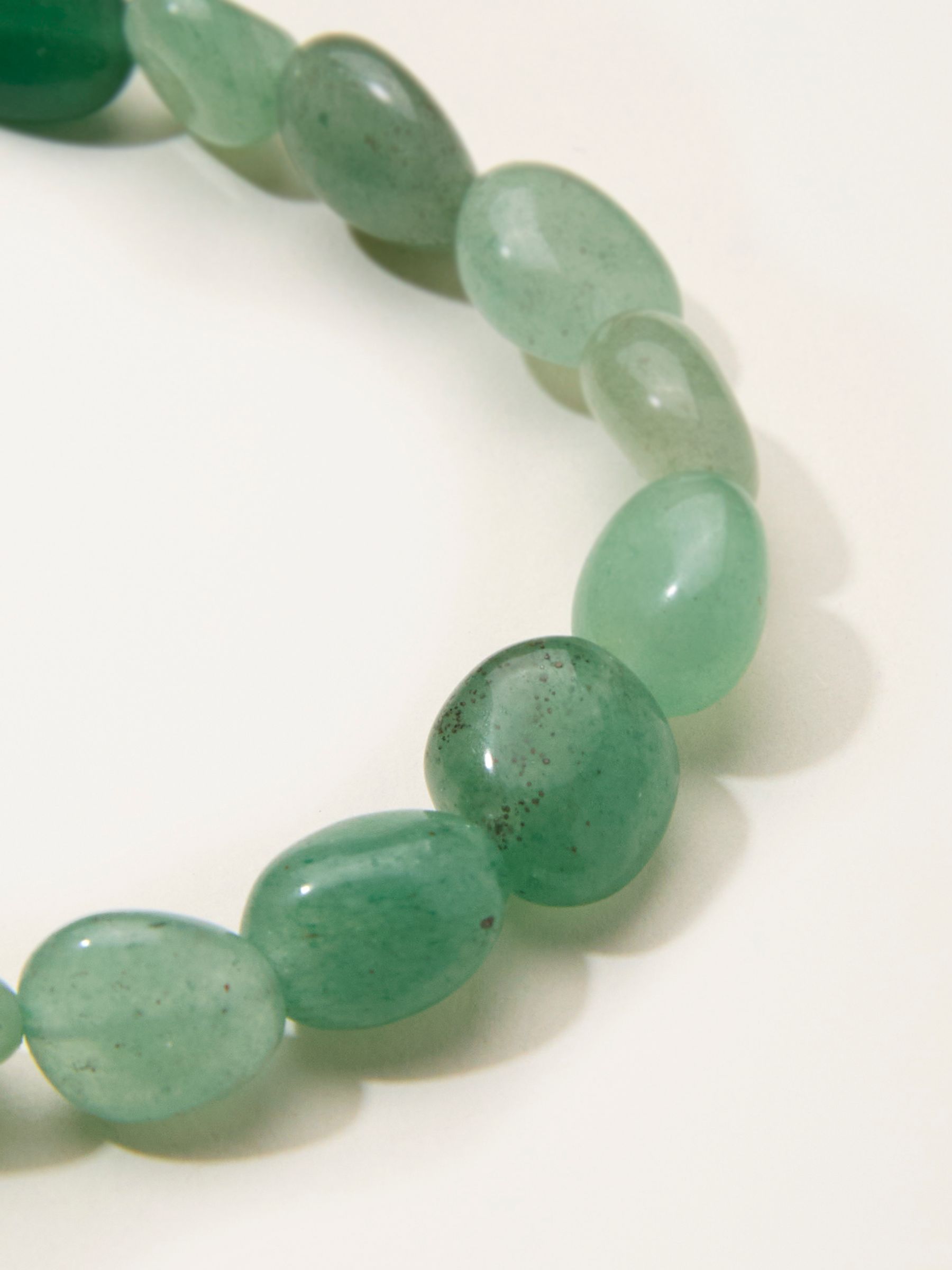 Green Stone Stretch Bracelet - Image 2 of 2