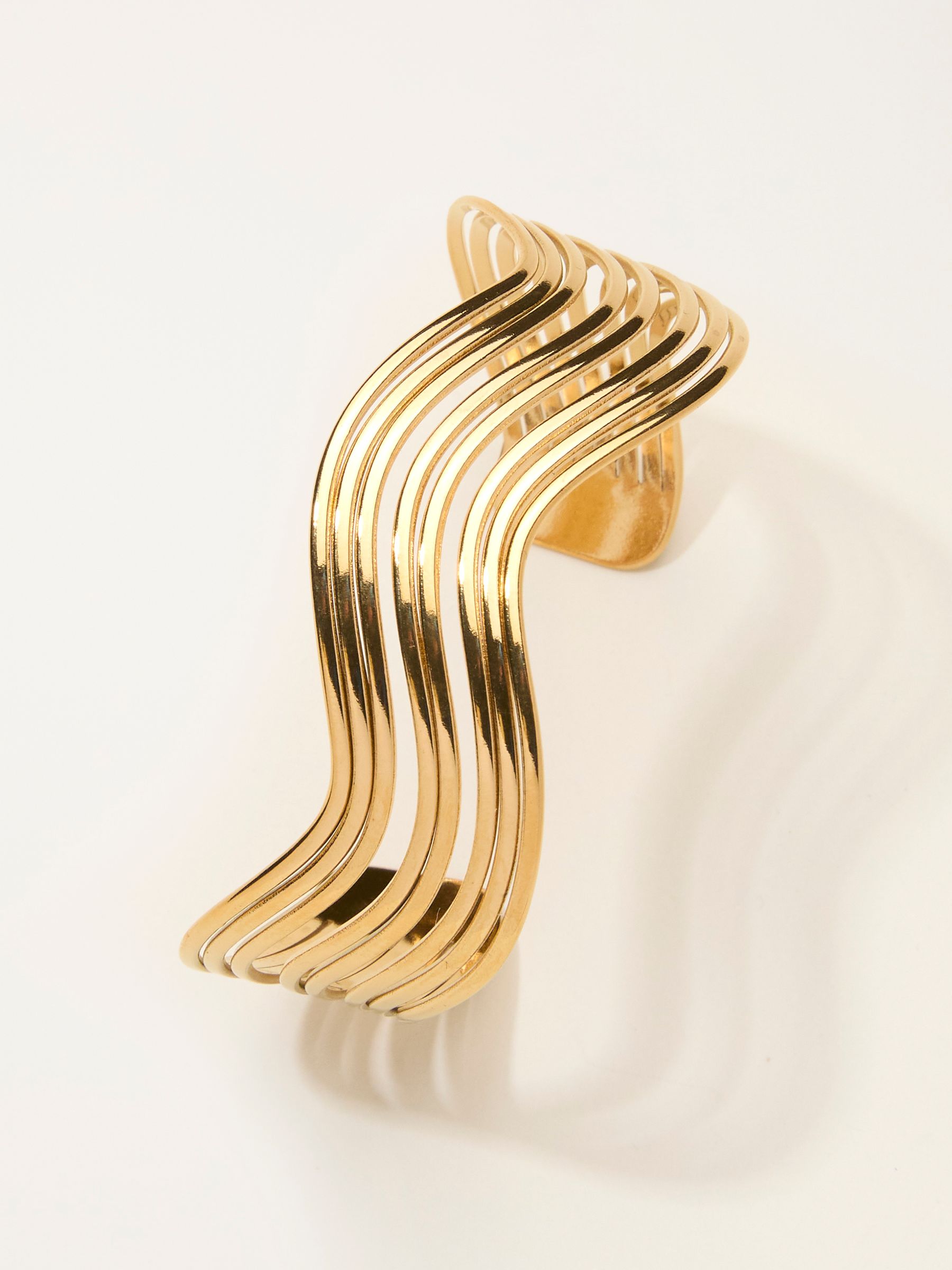 Gold Tone Wavy Cuff Bracelet - Image 2 of 2