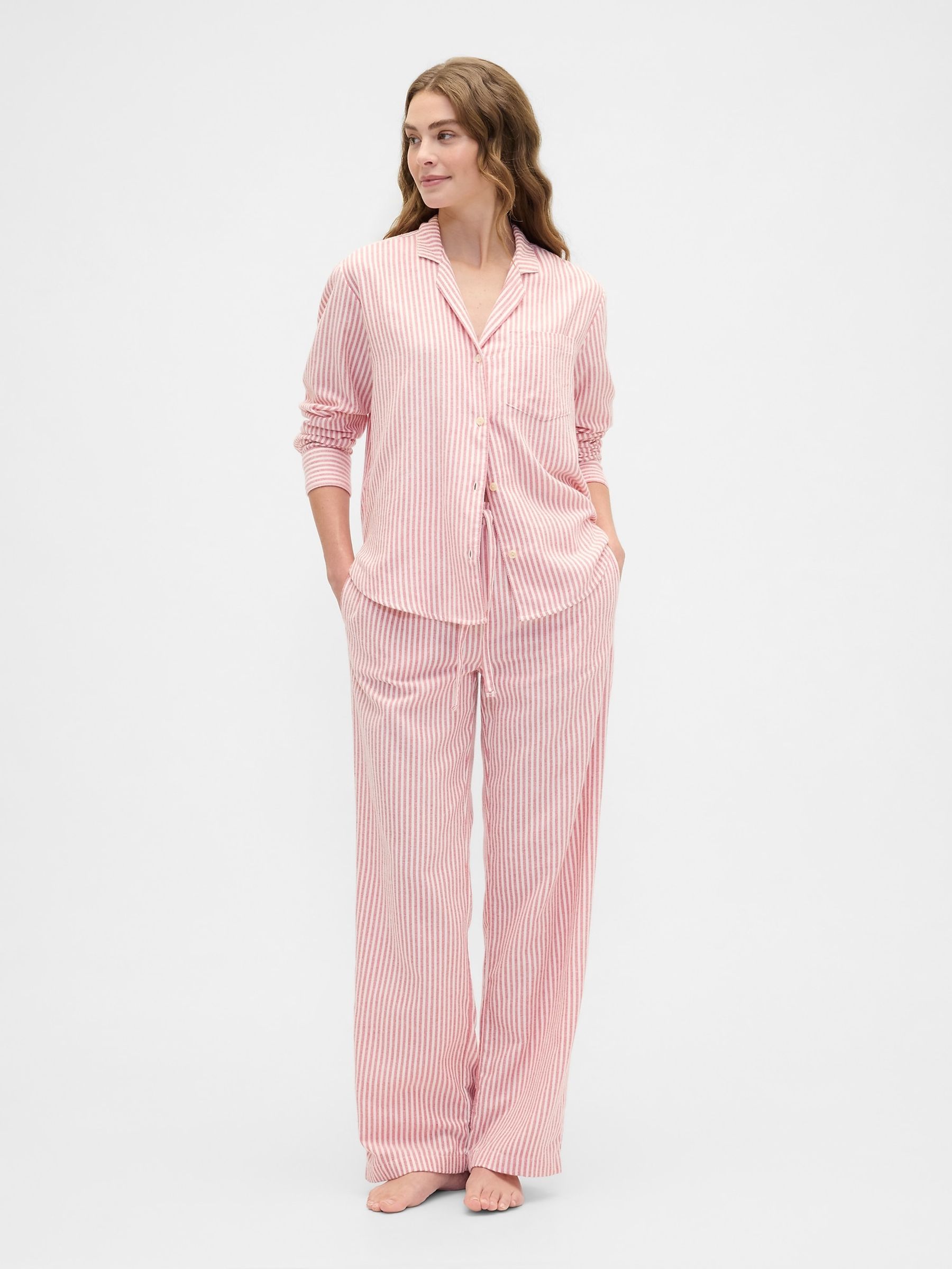 Red Stripe Flannel Pyjama Trousers - Image 2 of 4 Red Stripe Flannel Pyjama Trousers - Image 2 of 4