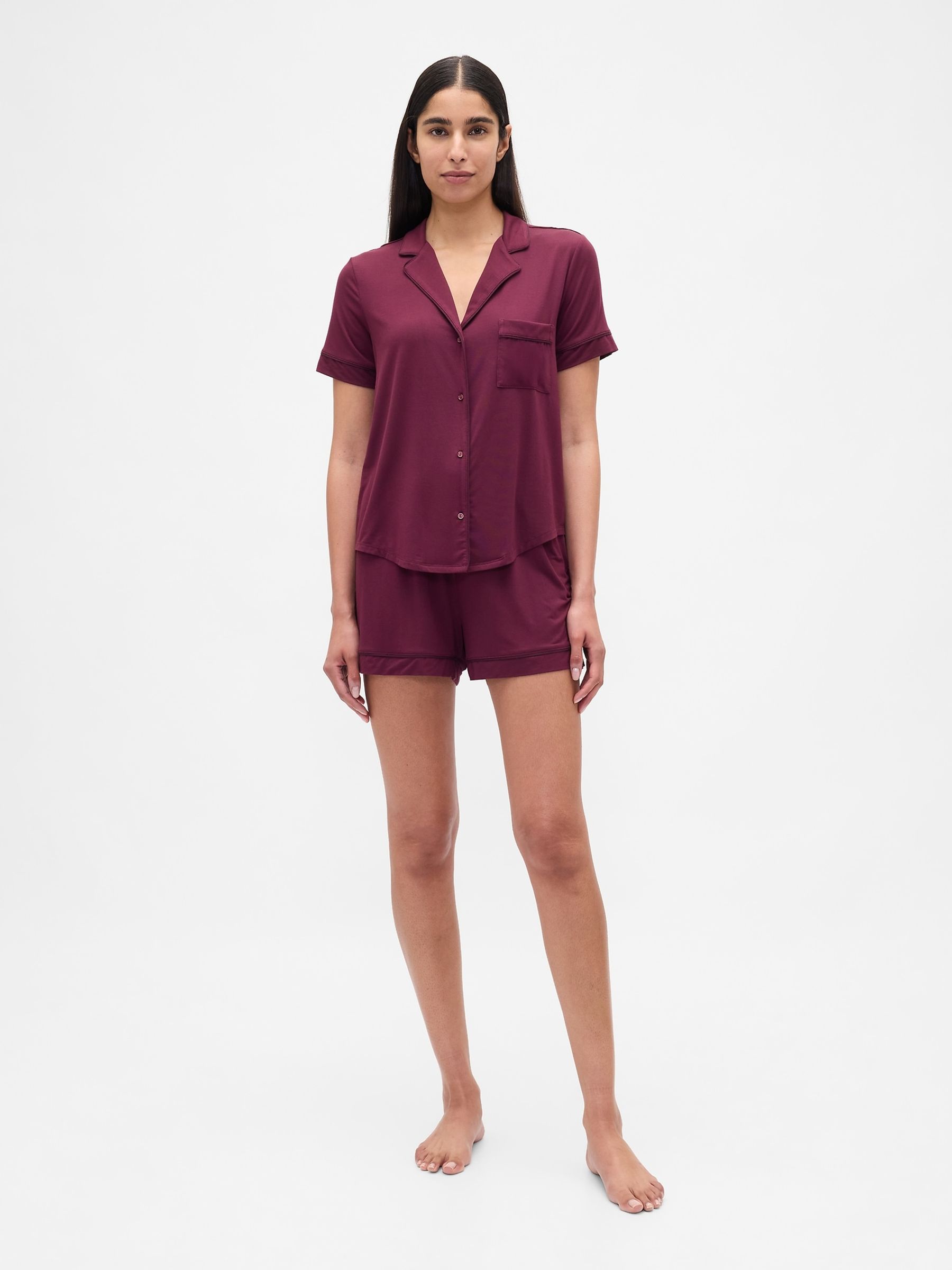 Red Modal Pyjamas Top - Image 3 of 3