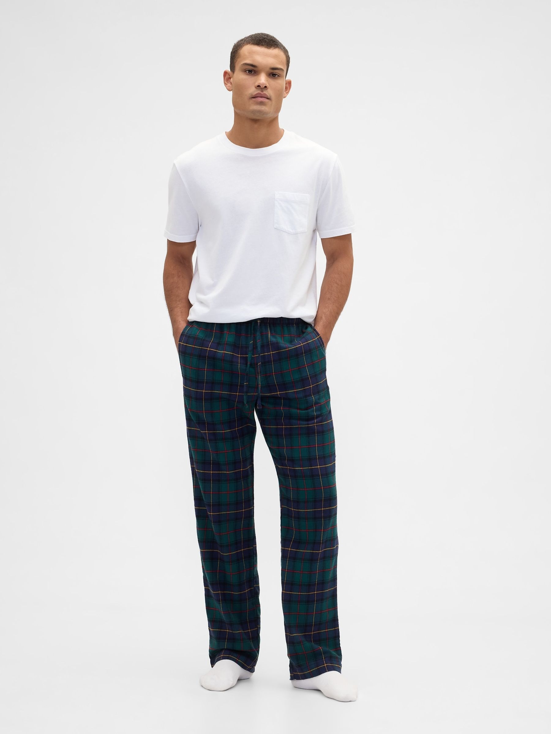 Navy Blue Relaxed Flannel Pyjama Trousers - Image 2 of 4