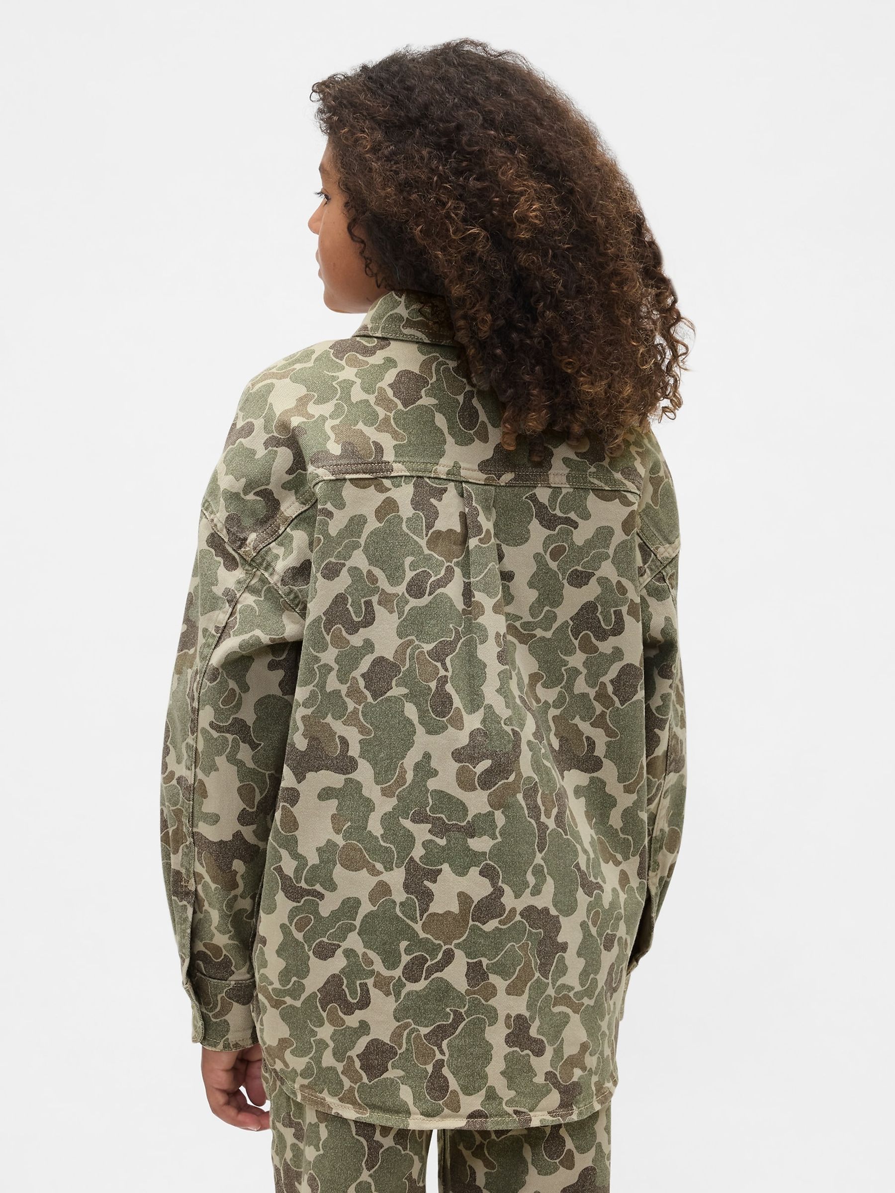 Green Relaxed Camo Denim Shirt (4-13yrs) - Image 2 of 5