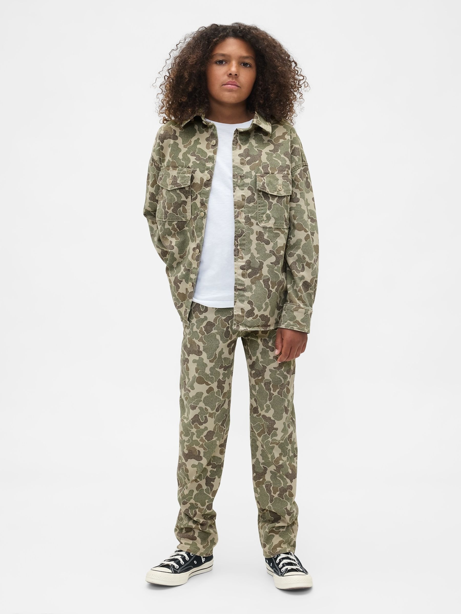 Green Relaxed Camo Denim Shirt (4-13yrs) - Image 3 of 5