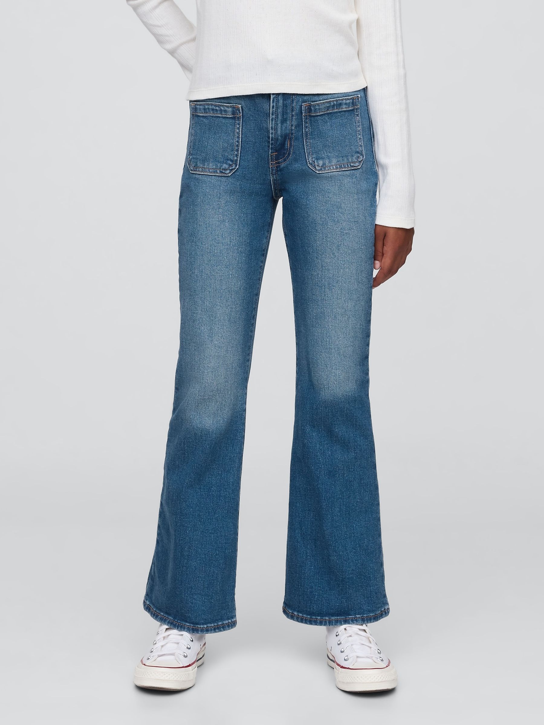 Blue High Rise 70s Flare Jeans (5-13yrs) - Image 1 of 6