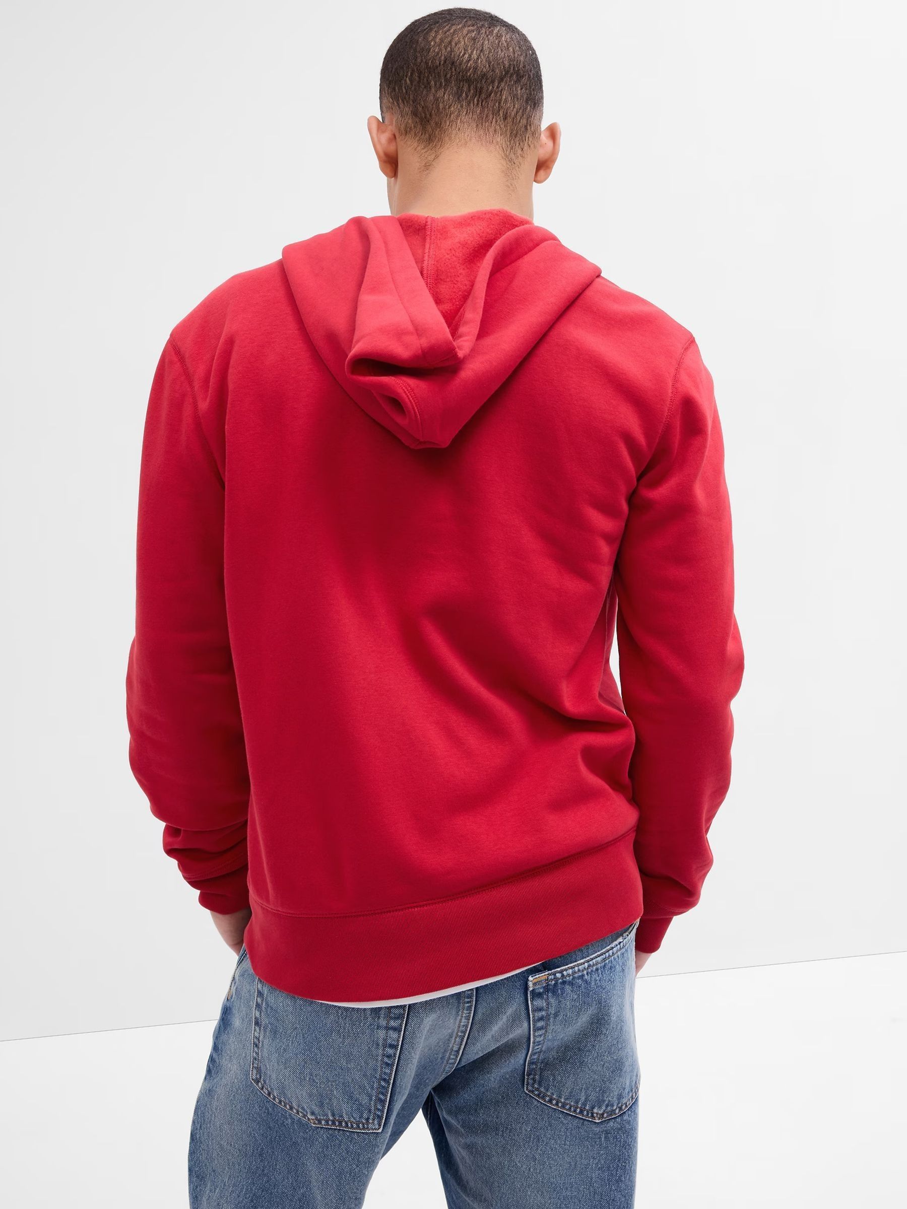 Red Relaxed Logo Zip Hoodie - Image 2 of 3