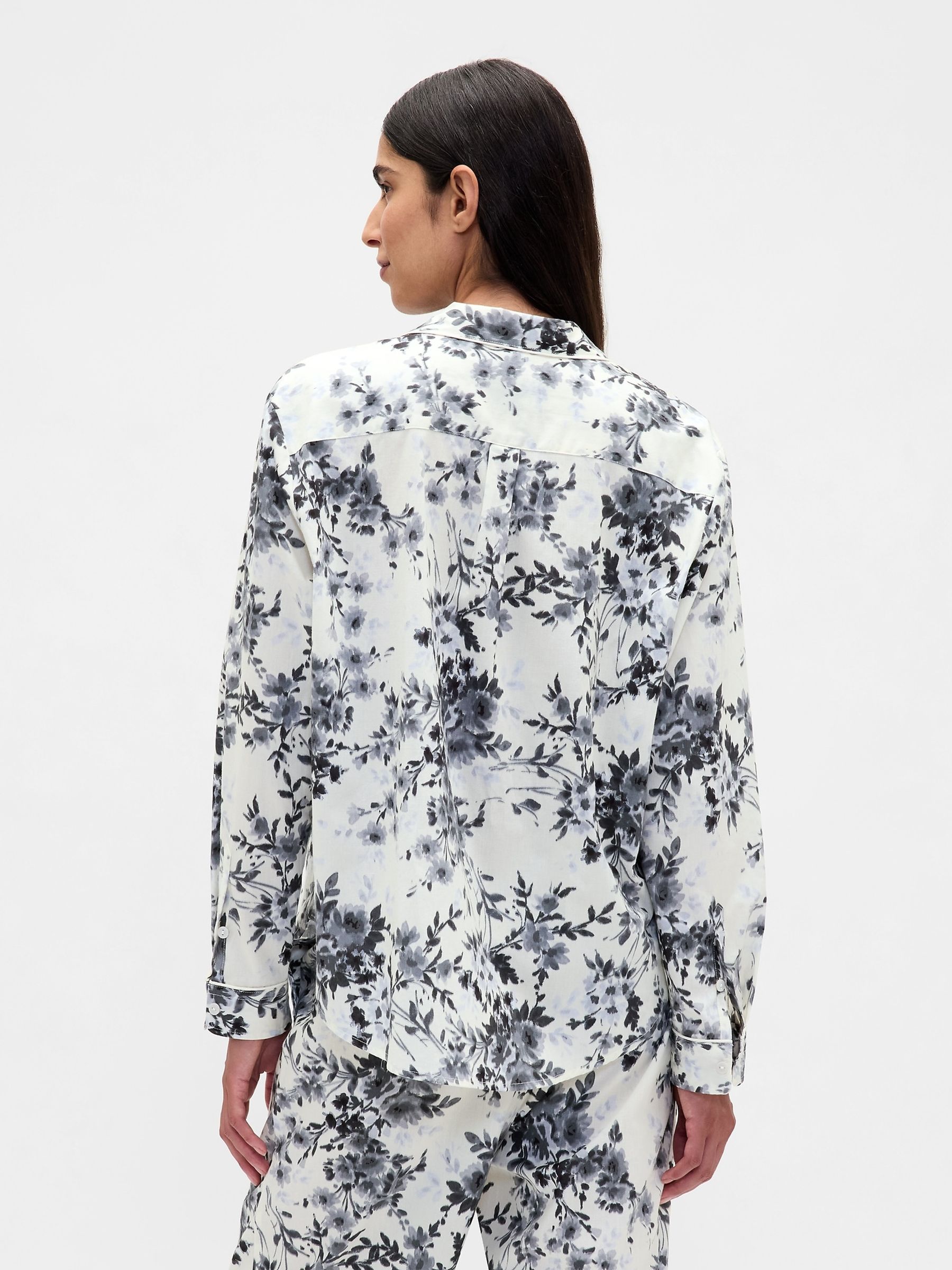 White Poplin Pyjama Shirt - Image 2 of 4