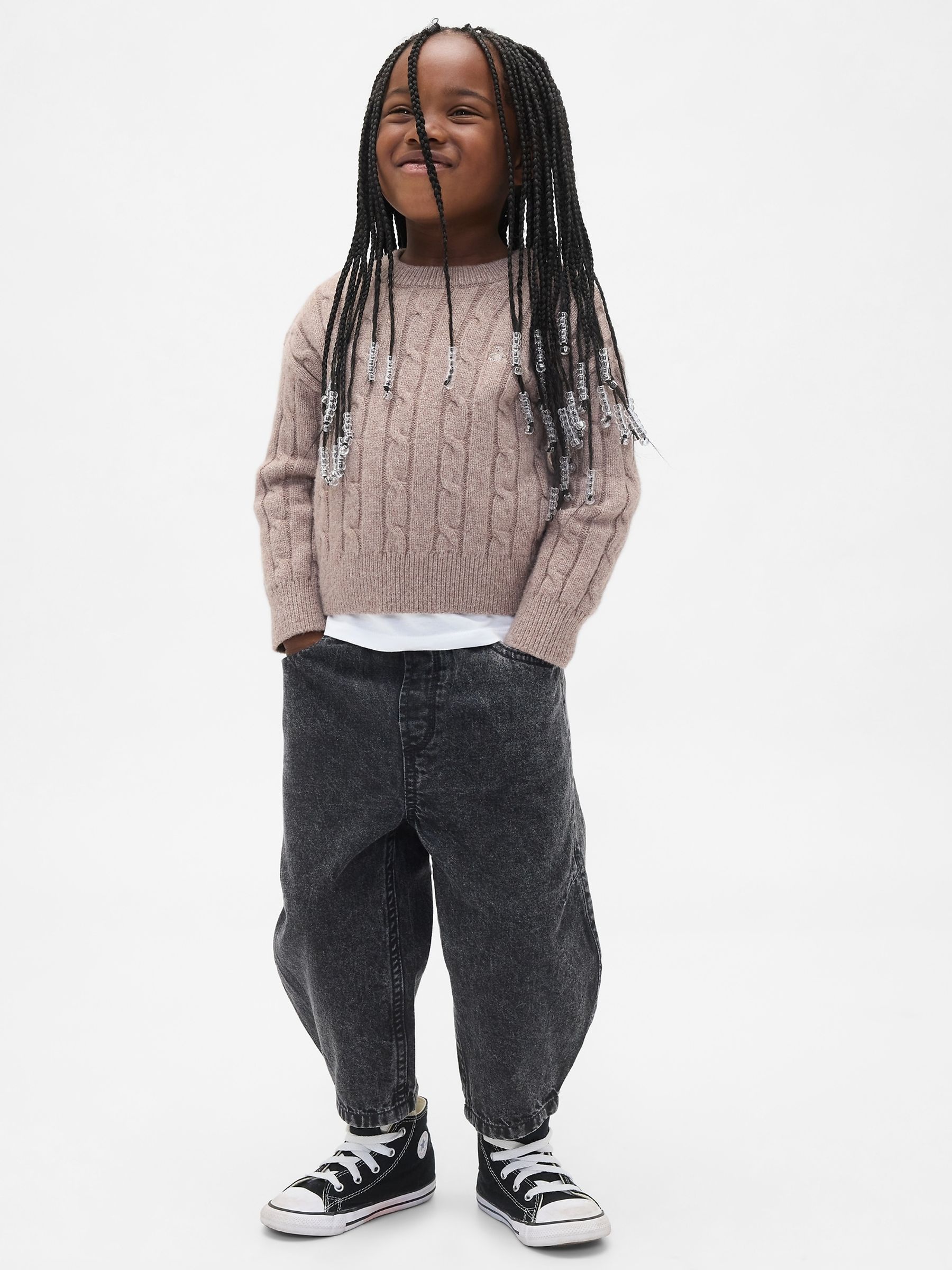 Black Pull On Barrel Jeans (6mths-5yrs) - Image 1 of 5