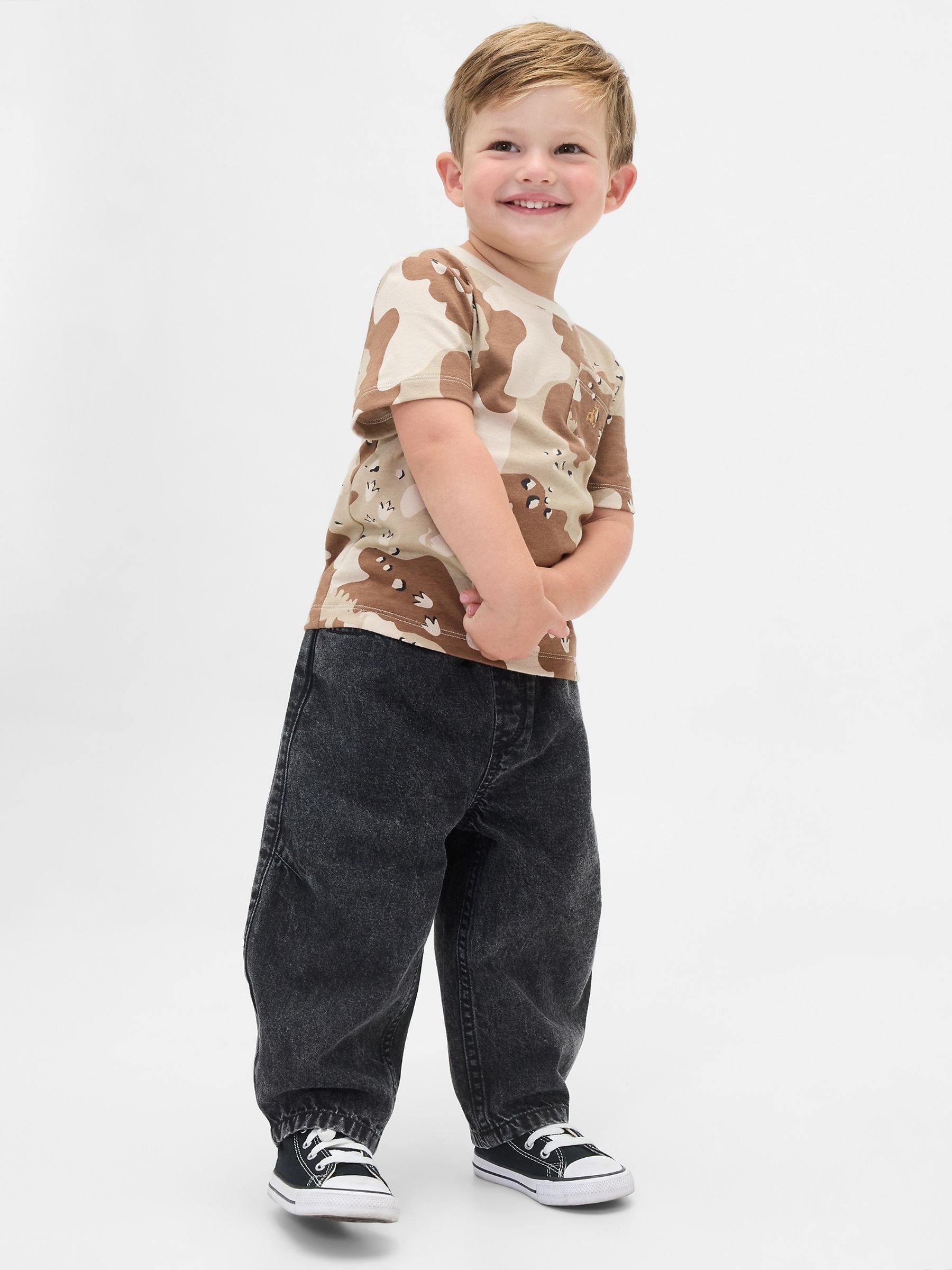 Black Pull On Barrel Jeans (6mths-5yrs) - Image 2 of 5