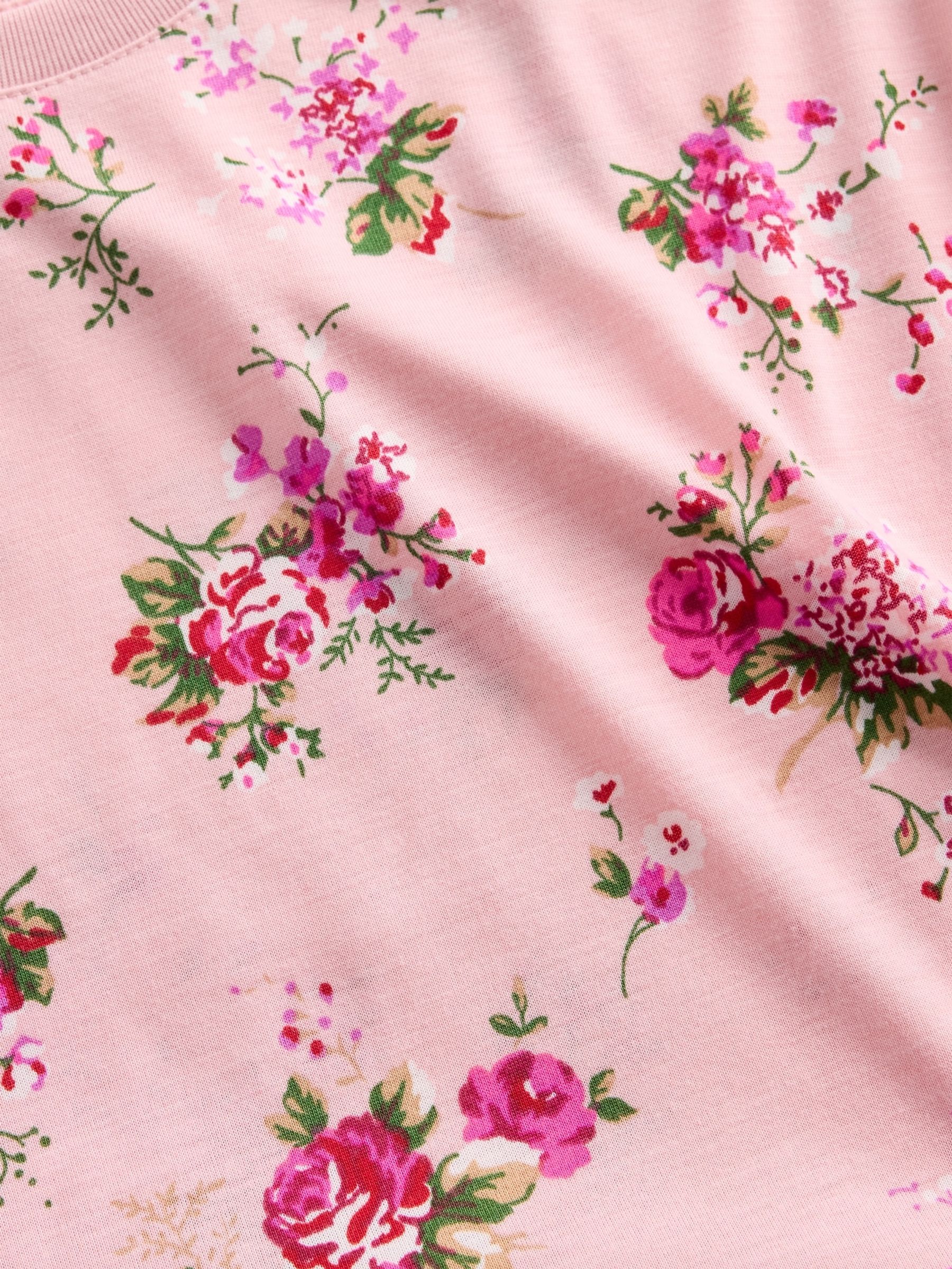 Pink Floral Pyjama Shorts Set (6-13yrs) - Image 3 of 3