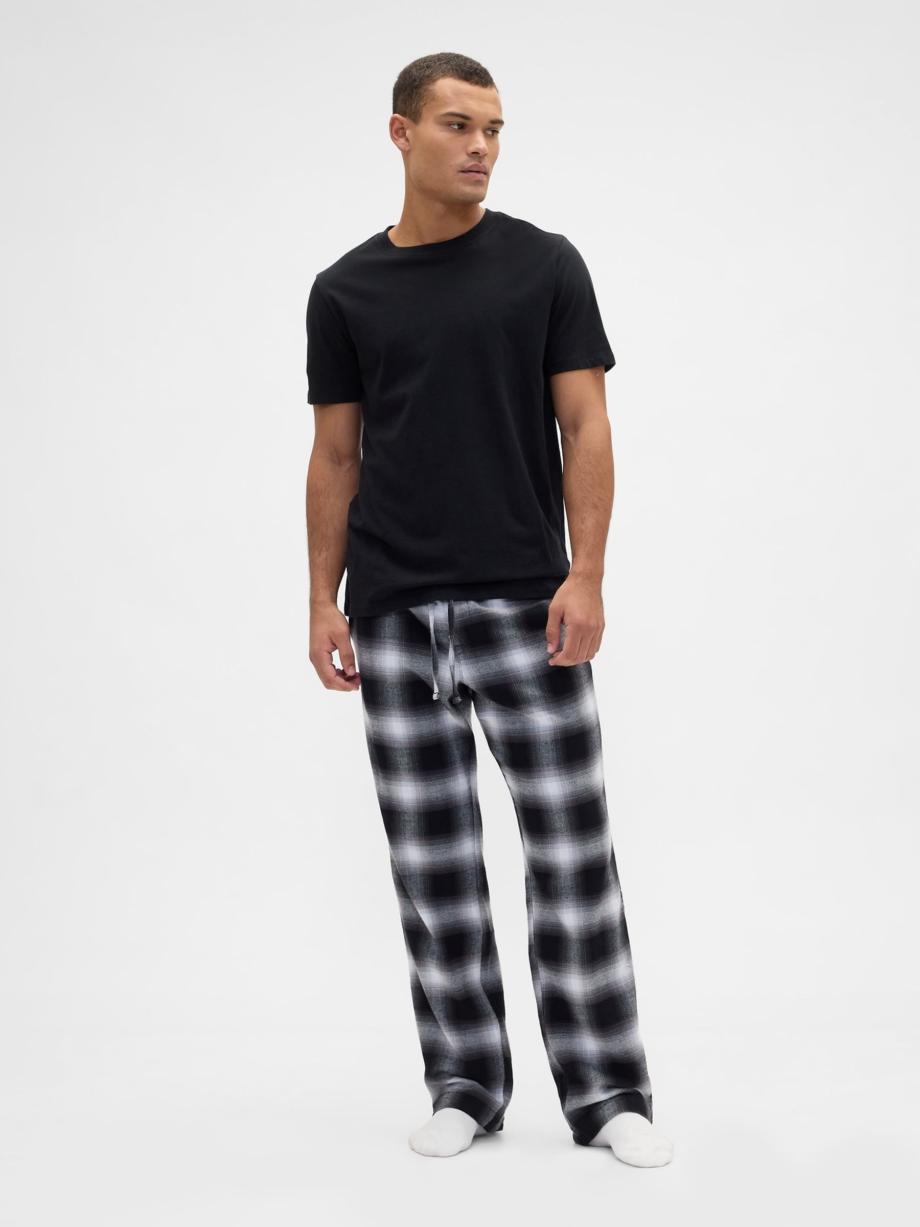 Black Relaxed Flannel Pyjama Trousers - Image 2 of 4