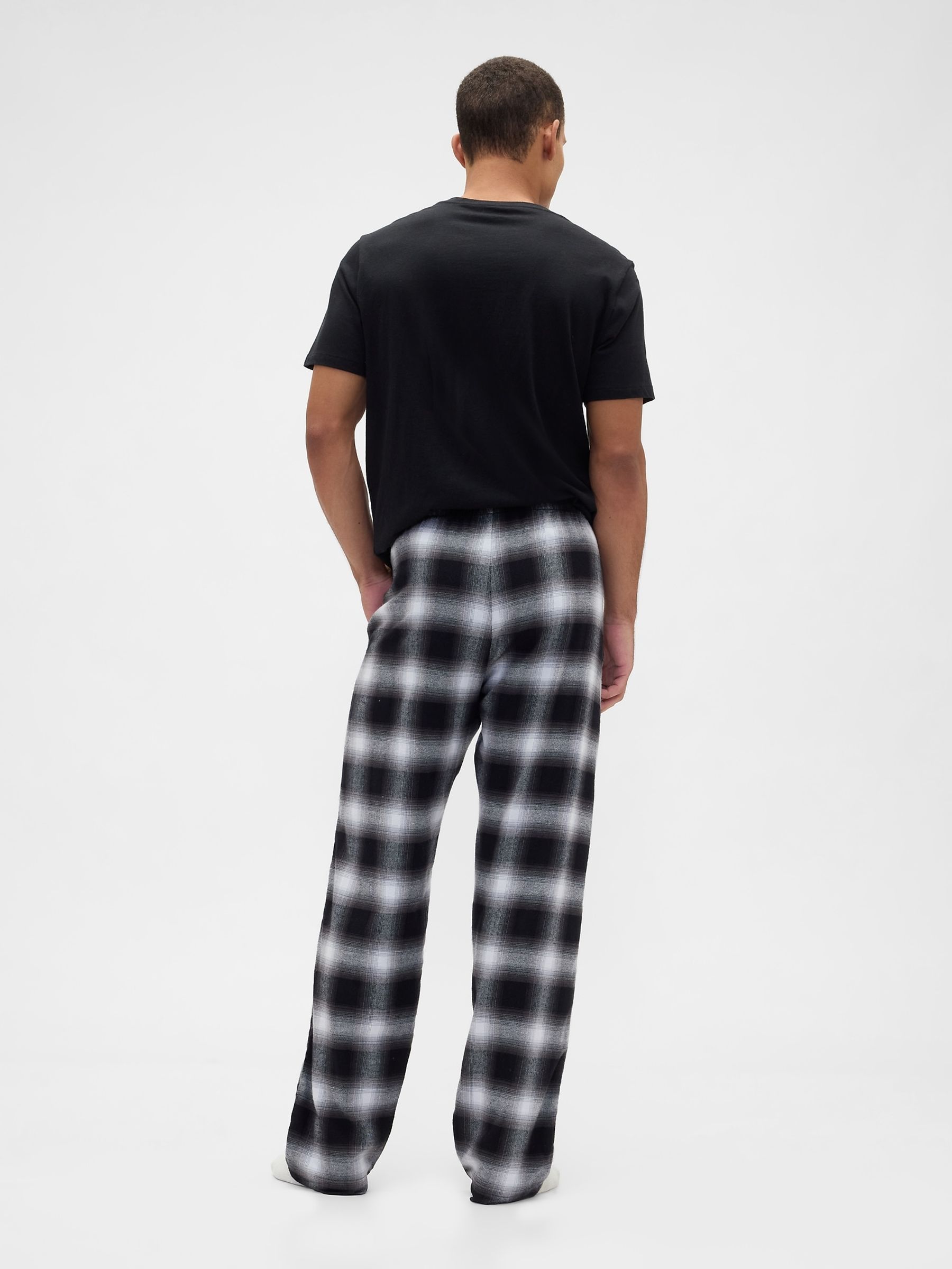 Black Relaxed Flannel Pyjama Trousers - Image 3 of 4
