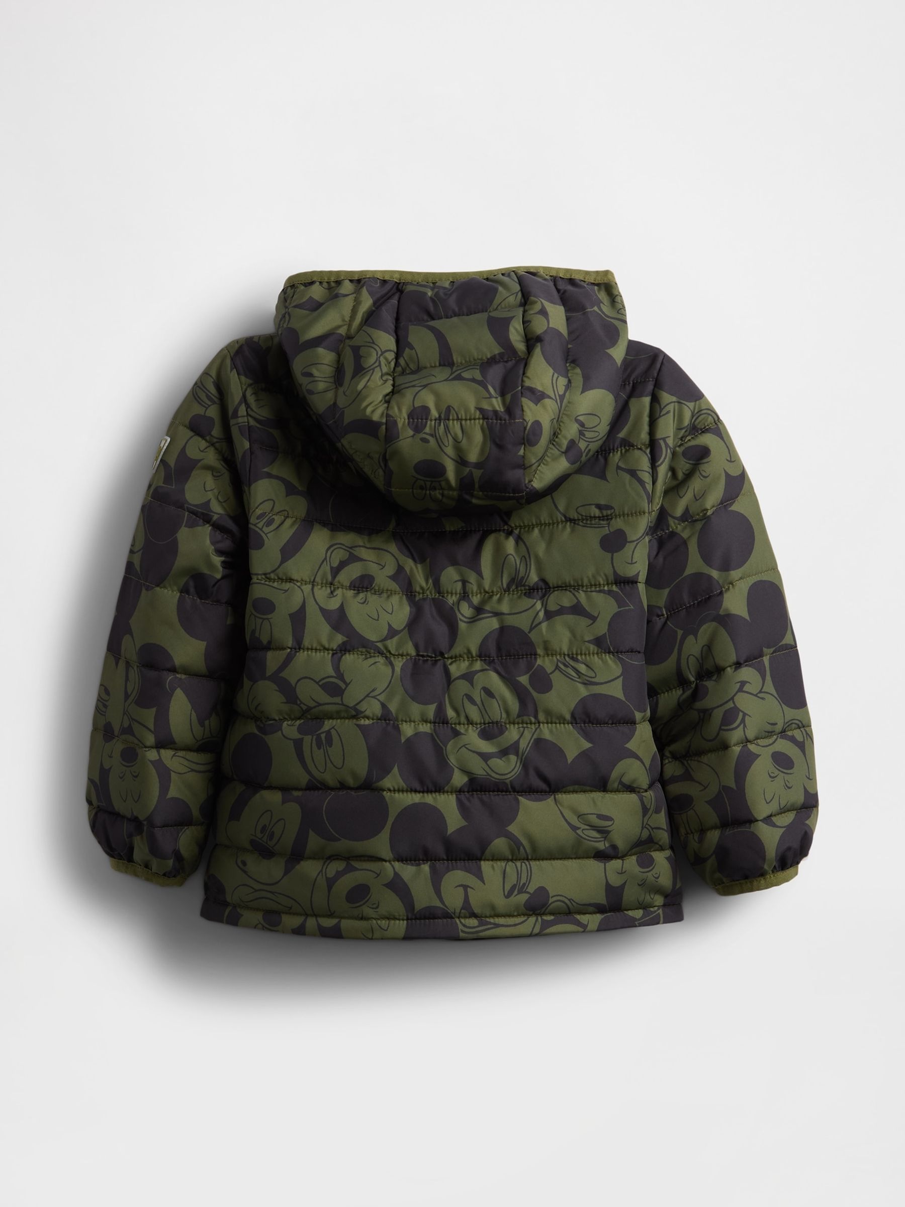 Dark Green Disney Mickey Mouse Cold Control Puffer Jacket (6mths-5yrs) - Image 2 of 3