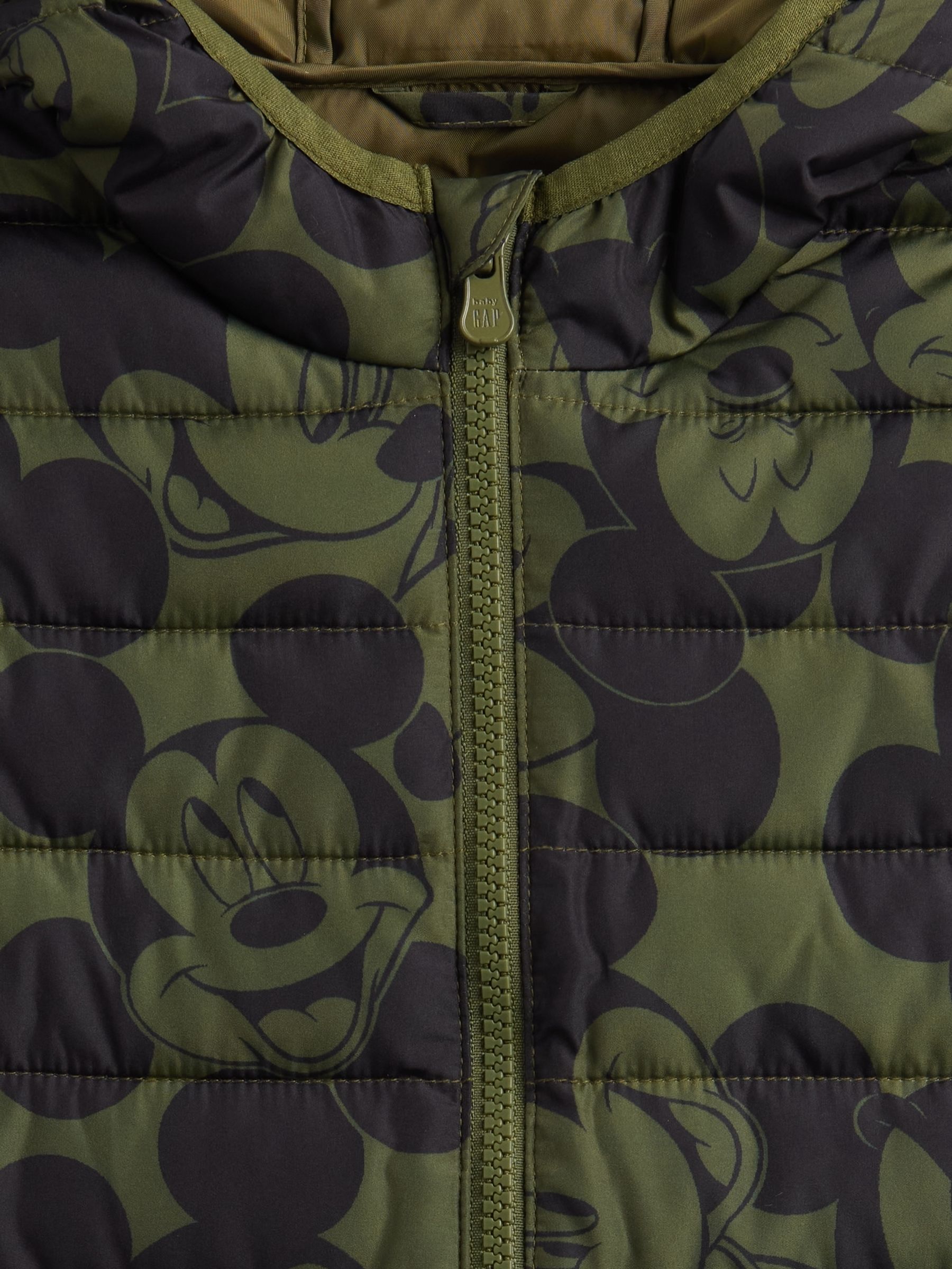 Dark Green Disney Mickey Mouse Cold Control Puffer Jacket (6mths-5yrs) - Image 3 of 3