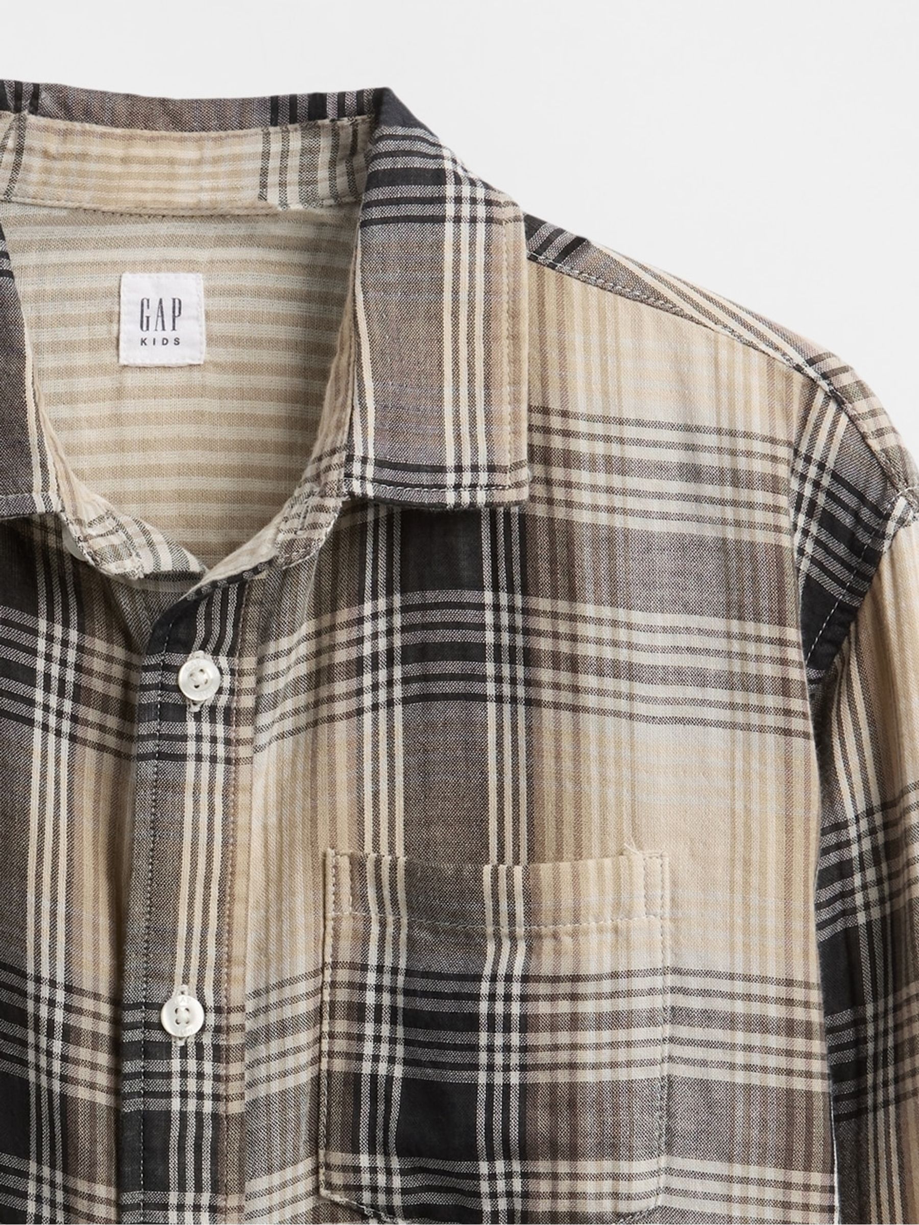 Beige Relaxed Check Shirt (4-13yrs) - Image 5 of 6