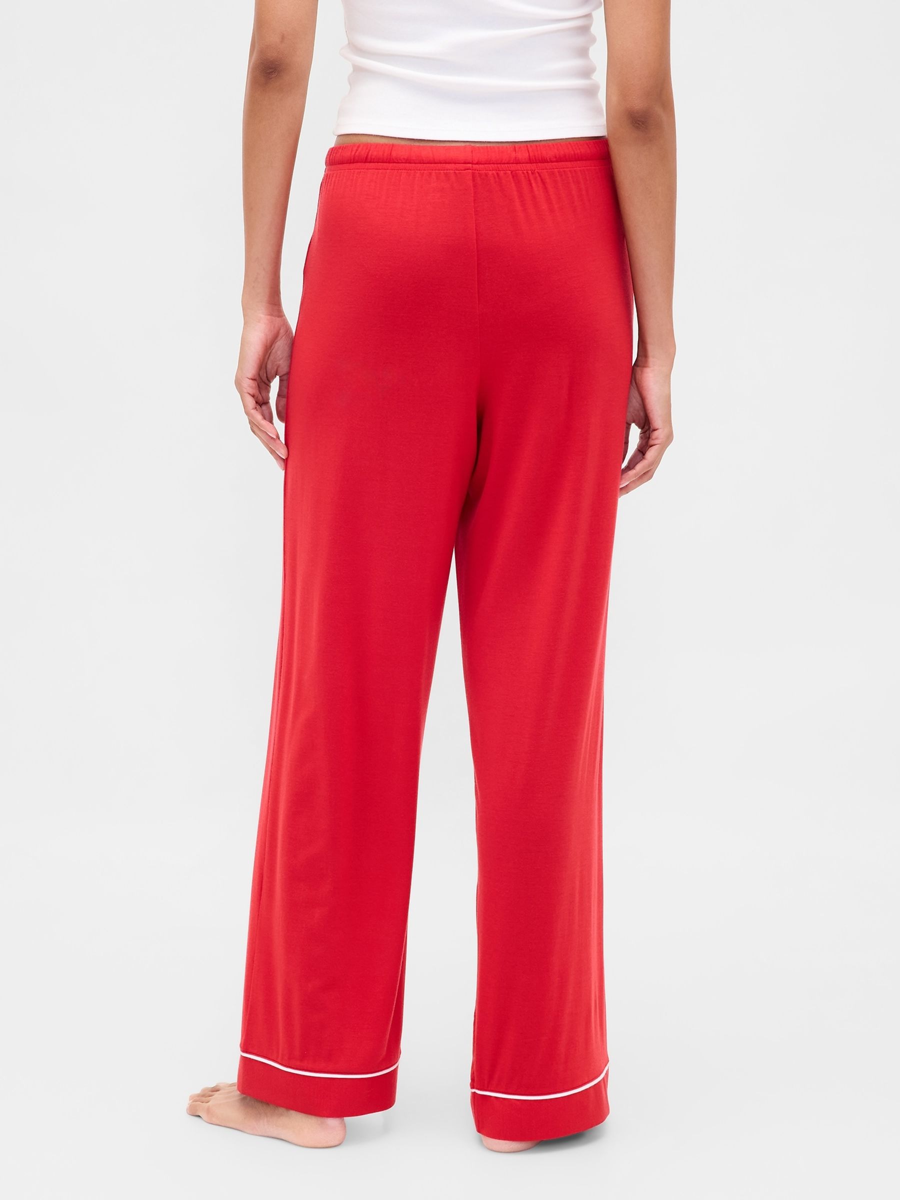 Red Modal Pyjama Trousers - Image 2 of 5