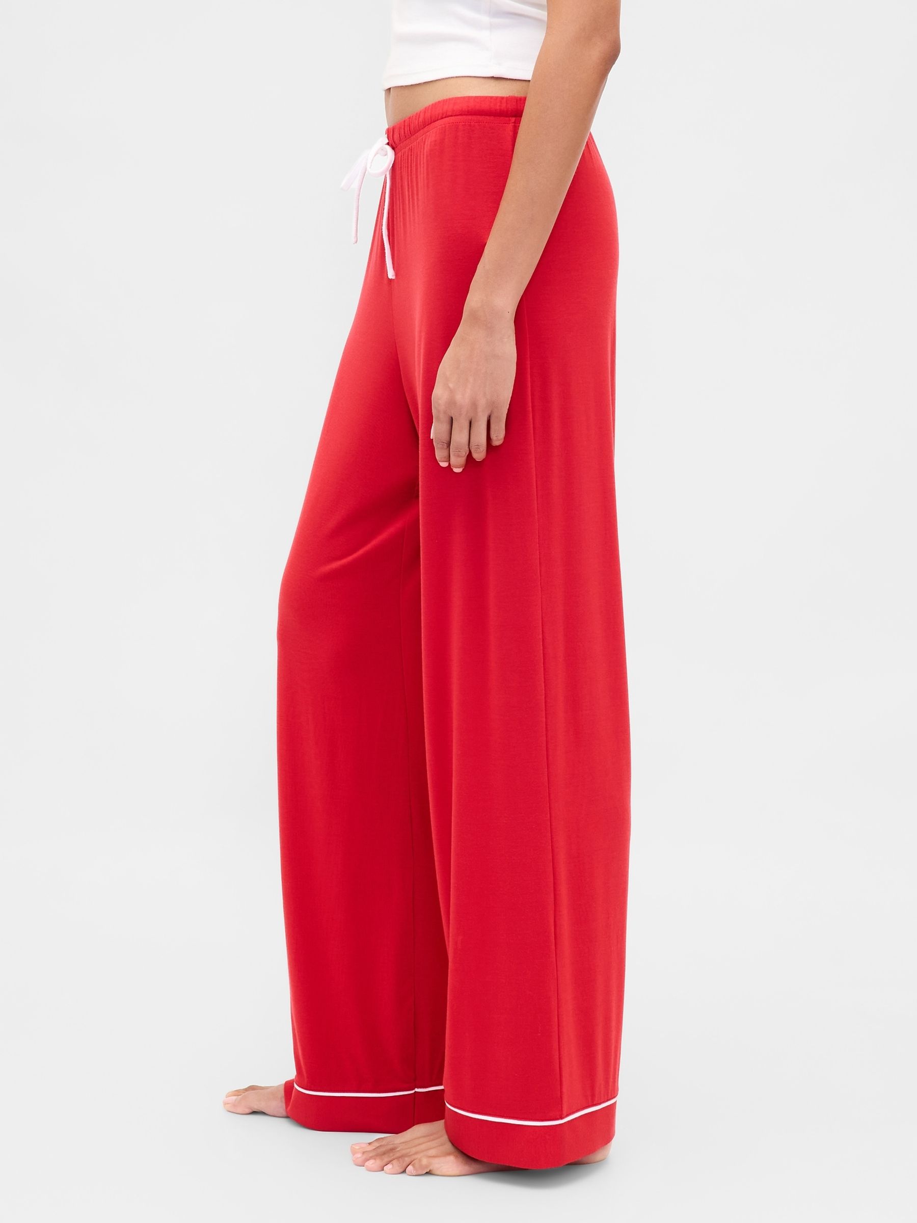 Red Modal Pyjama Trousers - Image 3 of 5