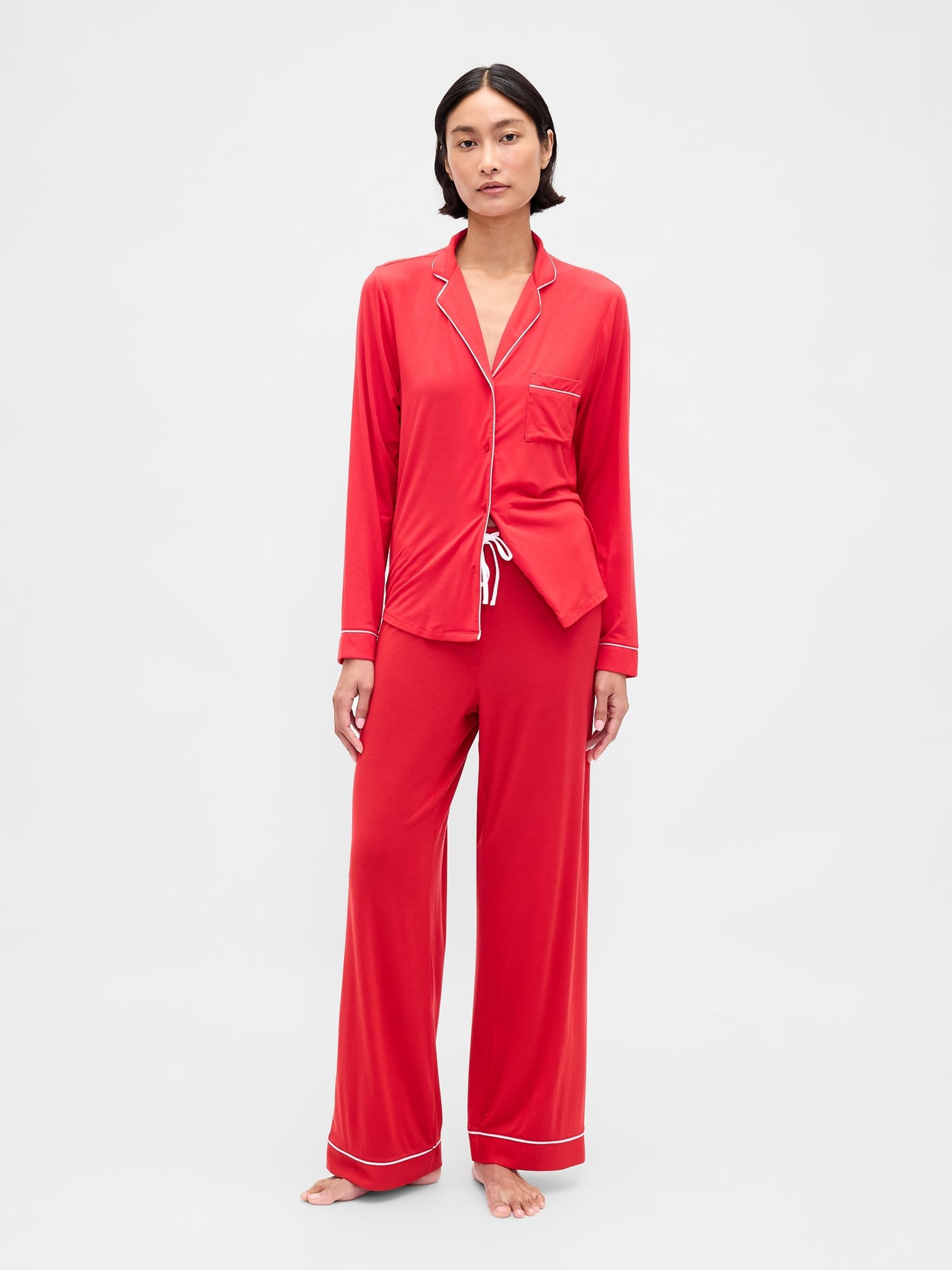 Red Modal Pyjama Trousers - Image 4 of 5