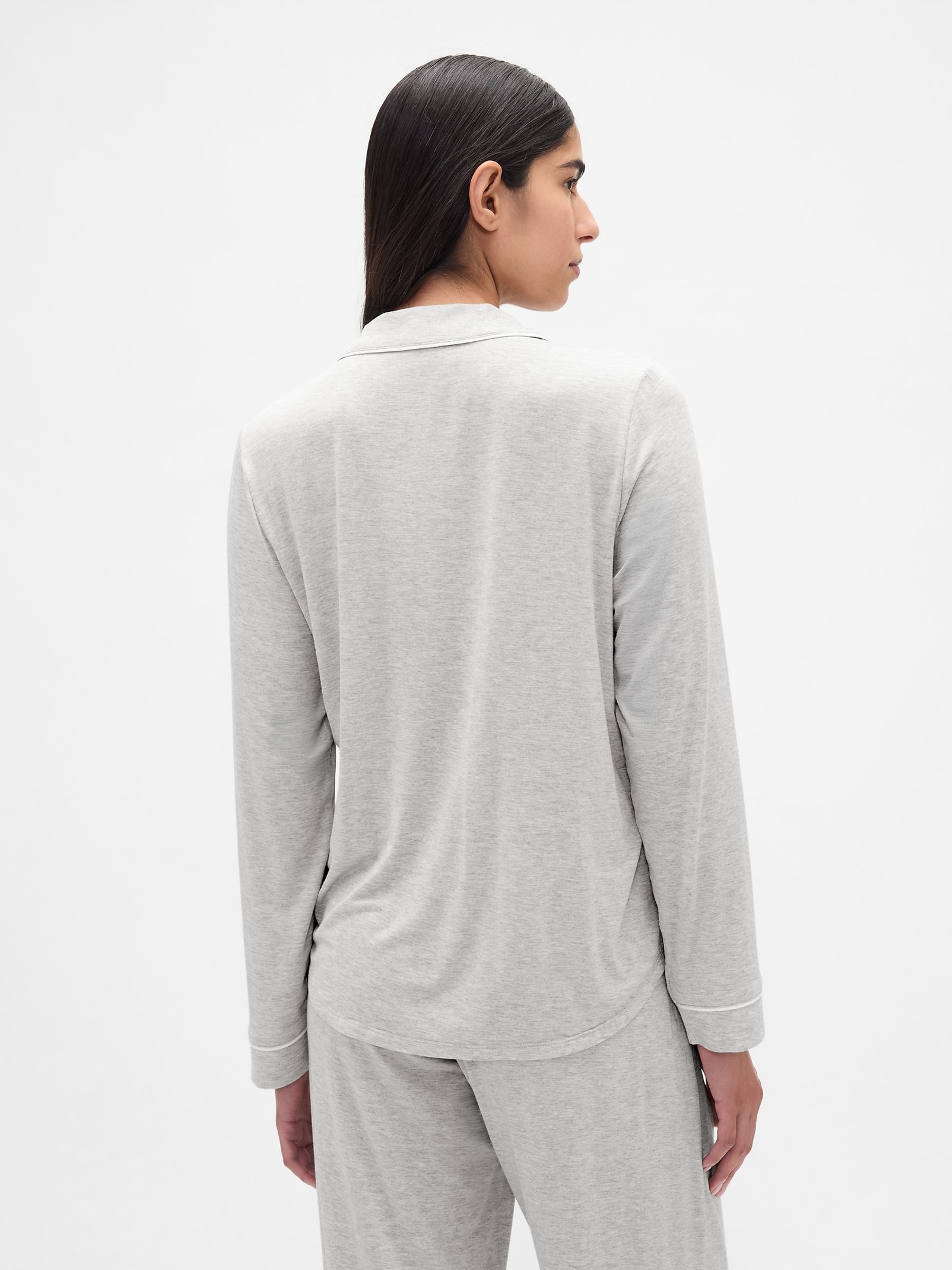 Grey Modal Pyjamas Shirt - Image 2 of 3