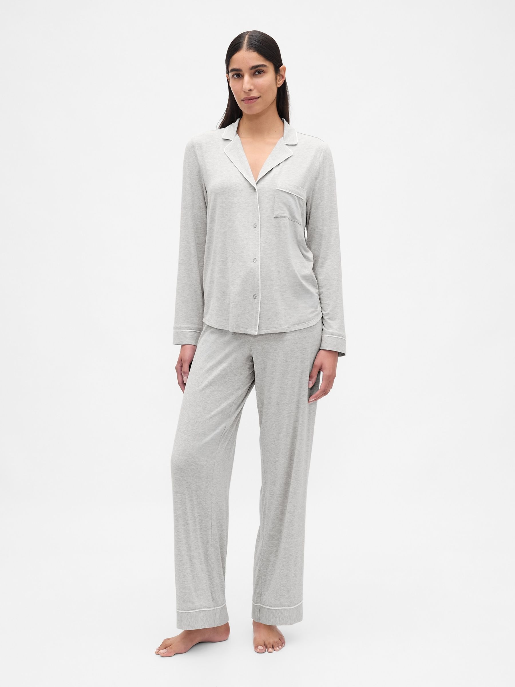 Grey Modal Pyjamas Shirt - Image 3 of 3