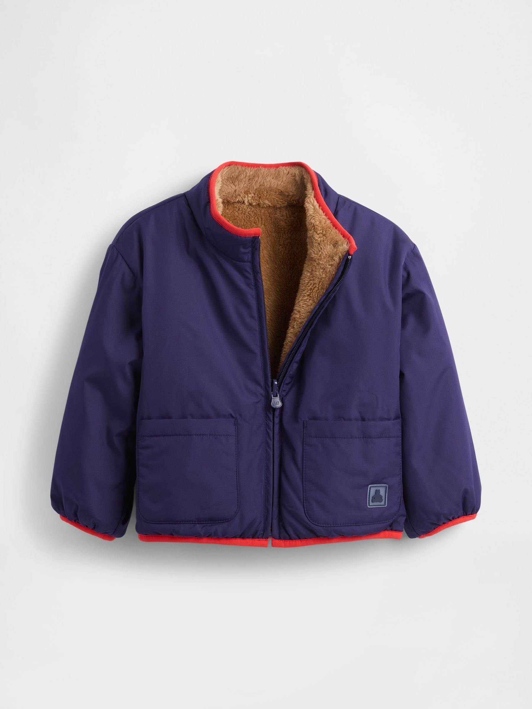 Brown Lightweight Sherpa Reversible Jacket (6mths-5yrs) - Image 3 of 3
