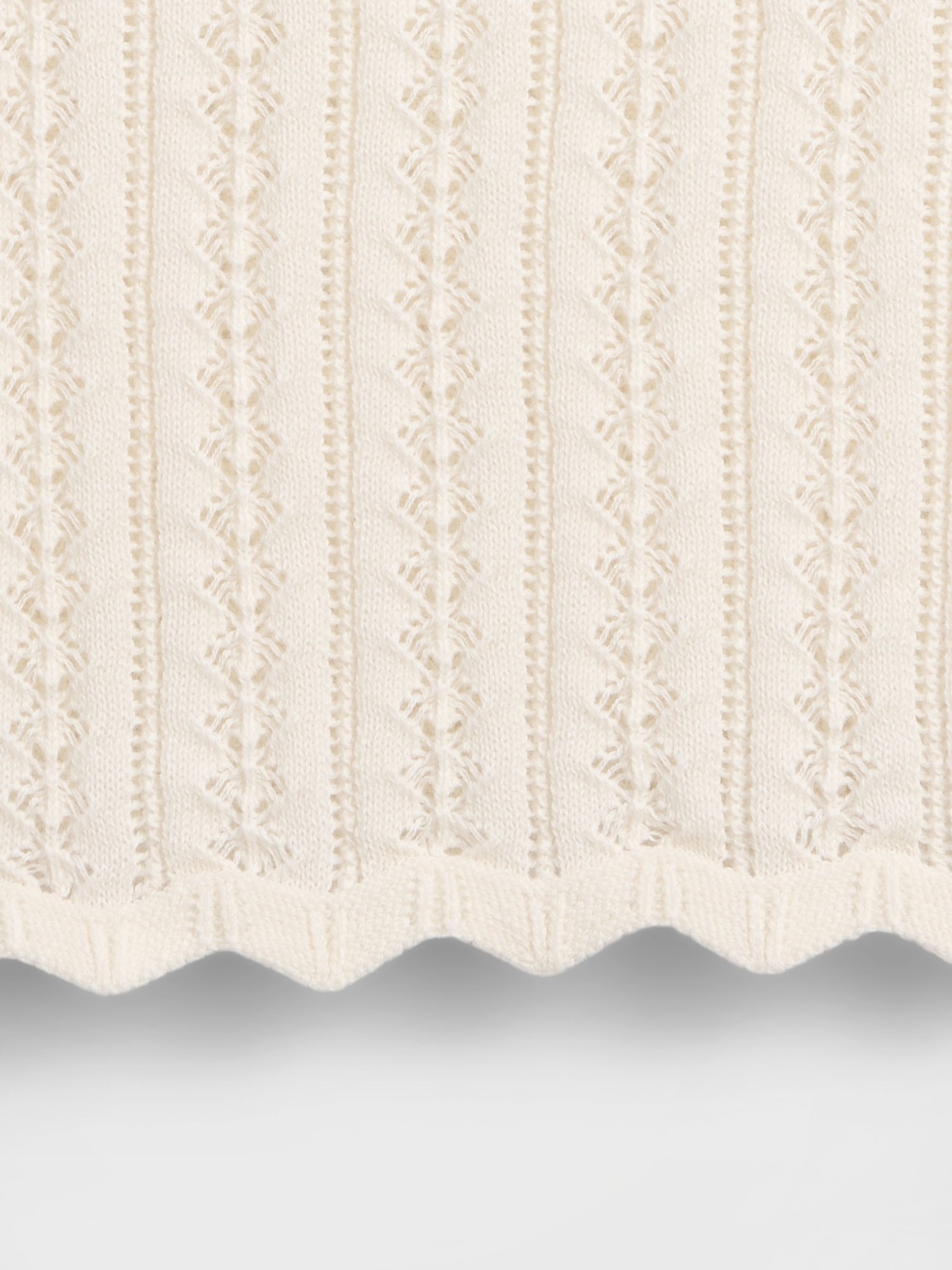 White Pointelle Vest Top - Image 2 of 2 White Pointelle Vest Top - Image 2 of 2