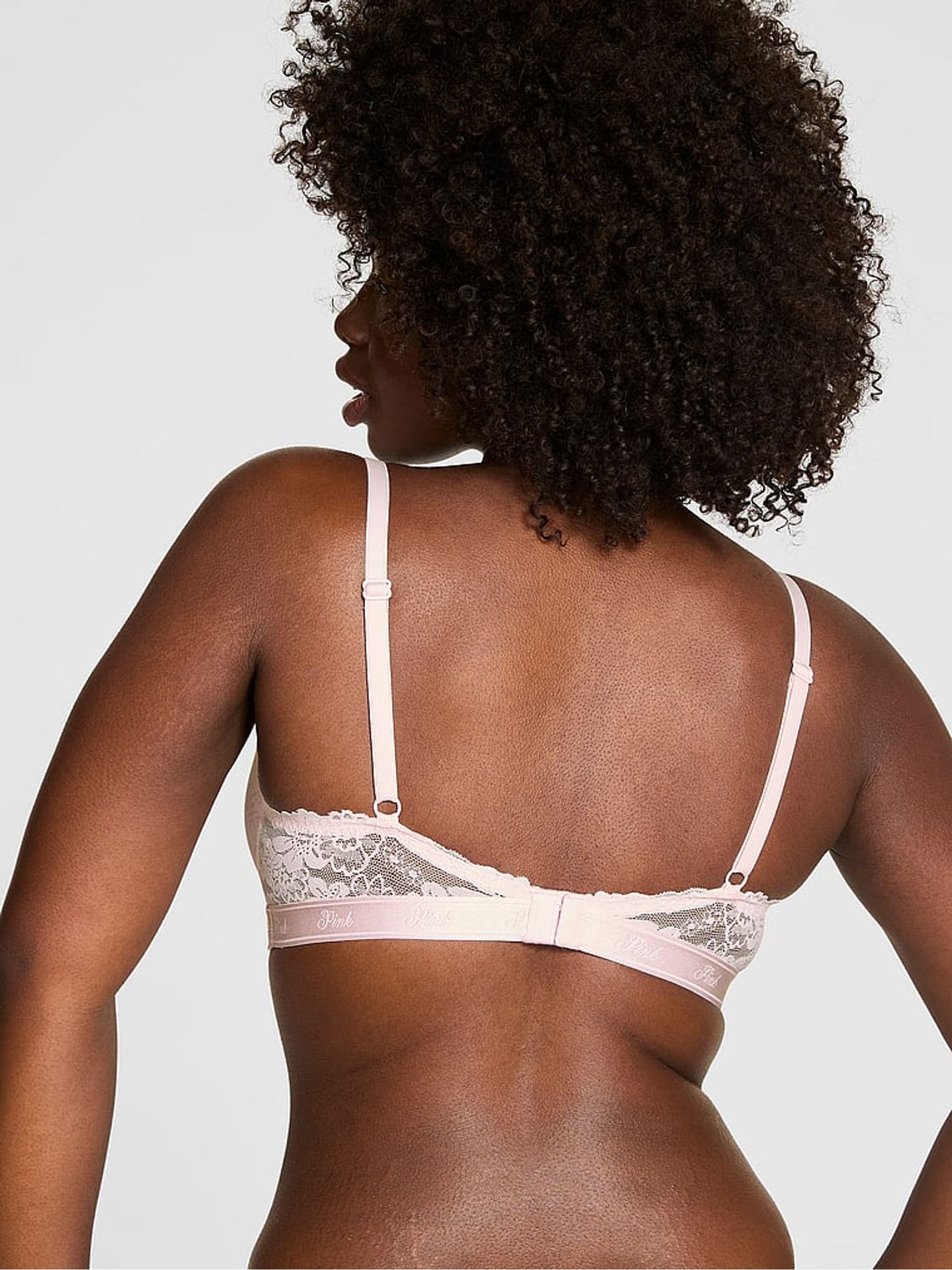 Pink Tulip Fairisle Print Push Up Balcony Bra - Image 2 of 2