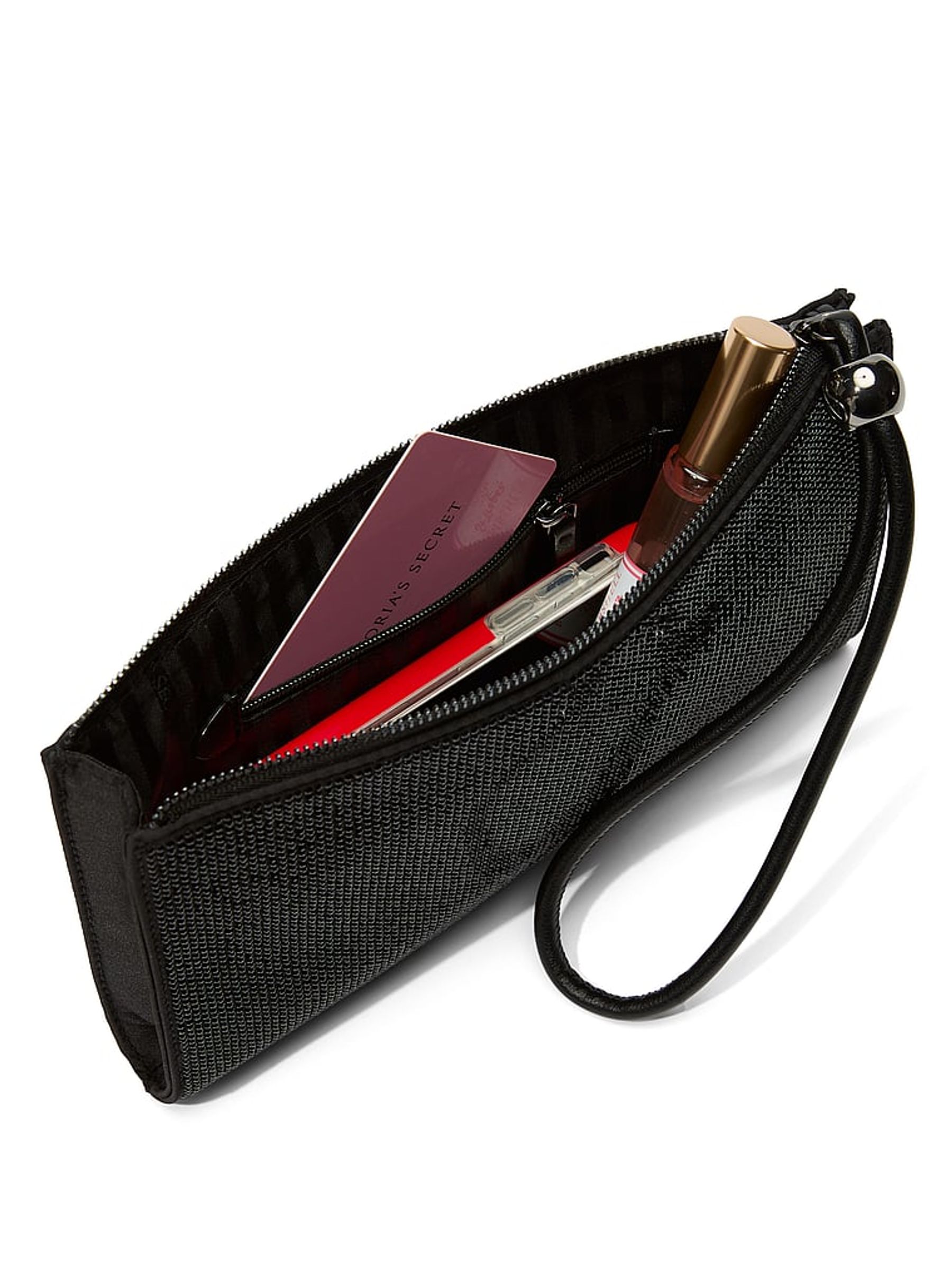 Black Diamanté Large Wristlet Pouch - Image 4 of 4