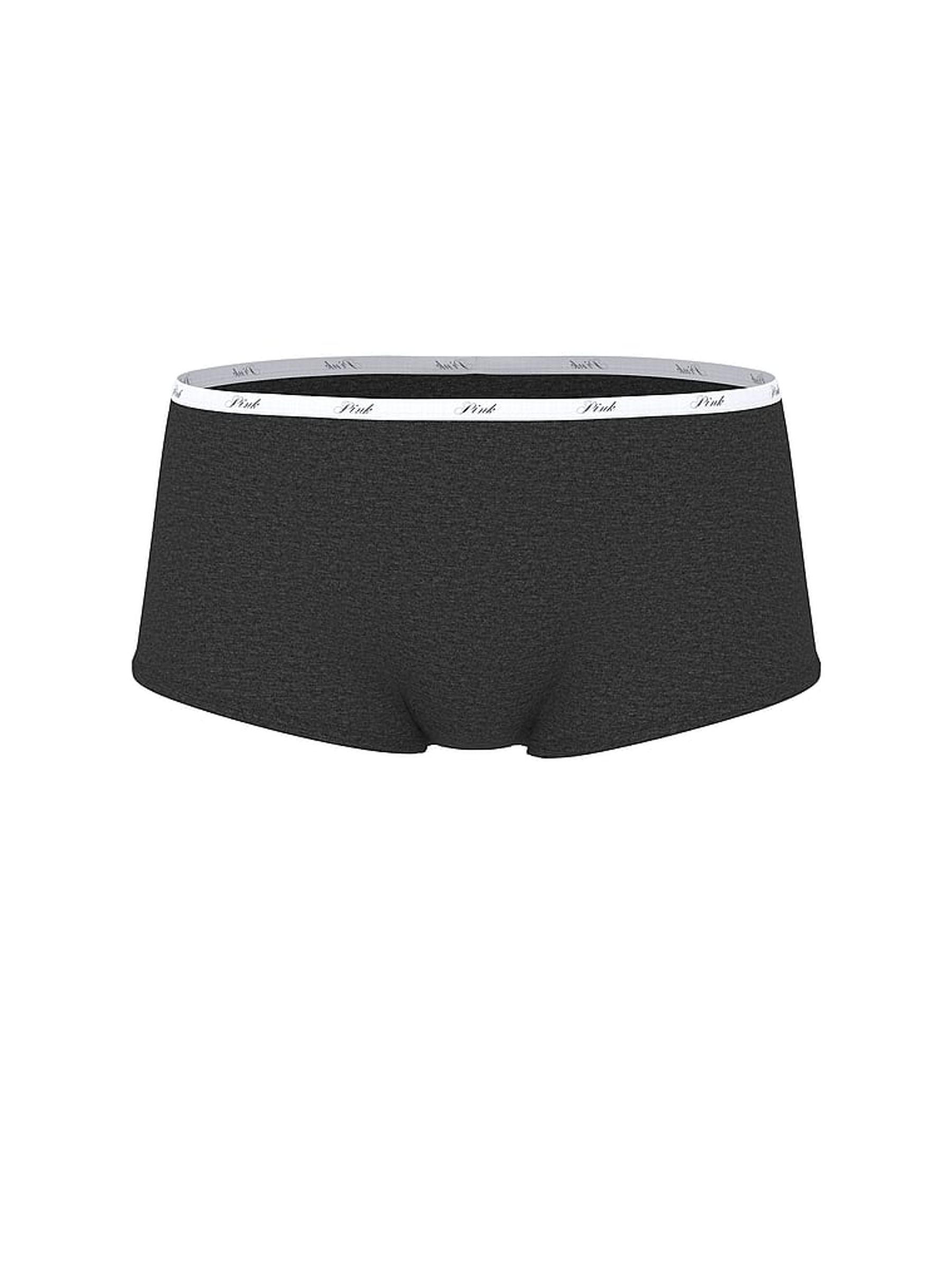 Charcoal Heather Grey Short Cotton Mini Logo Knickers - Image 3 of 3