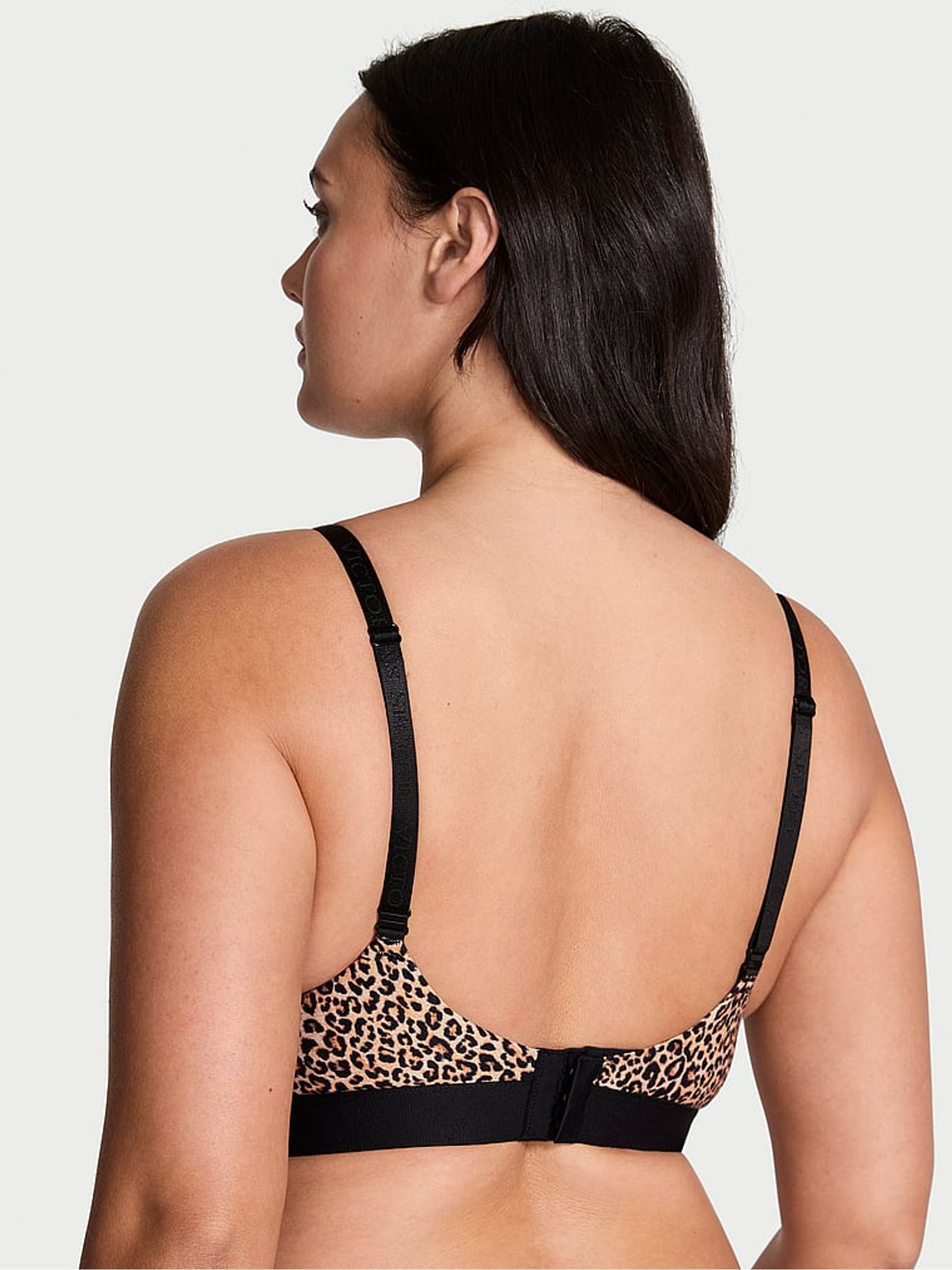 Black Leopard Full Cup Push Up Logo Shine Patch Bra - Image 2 of 2