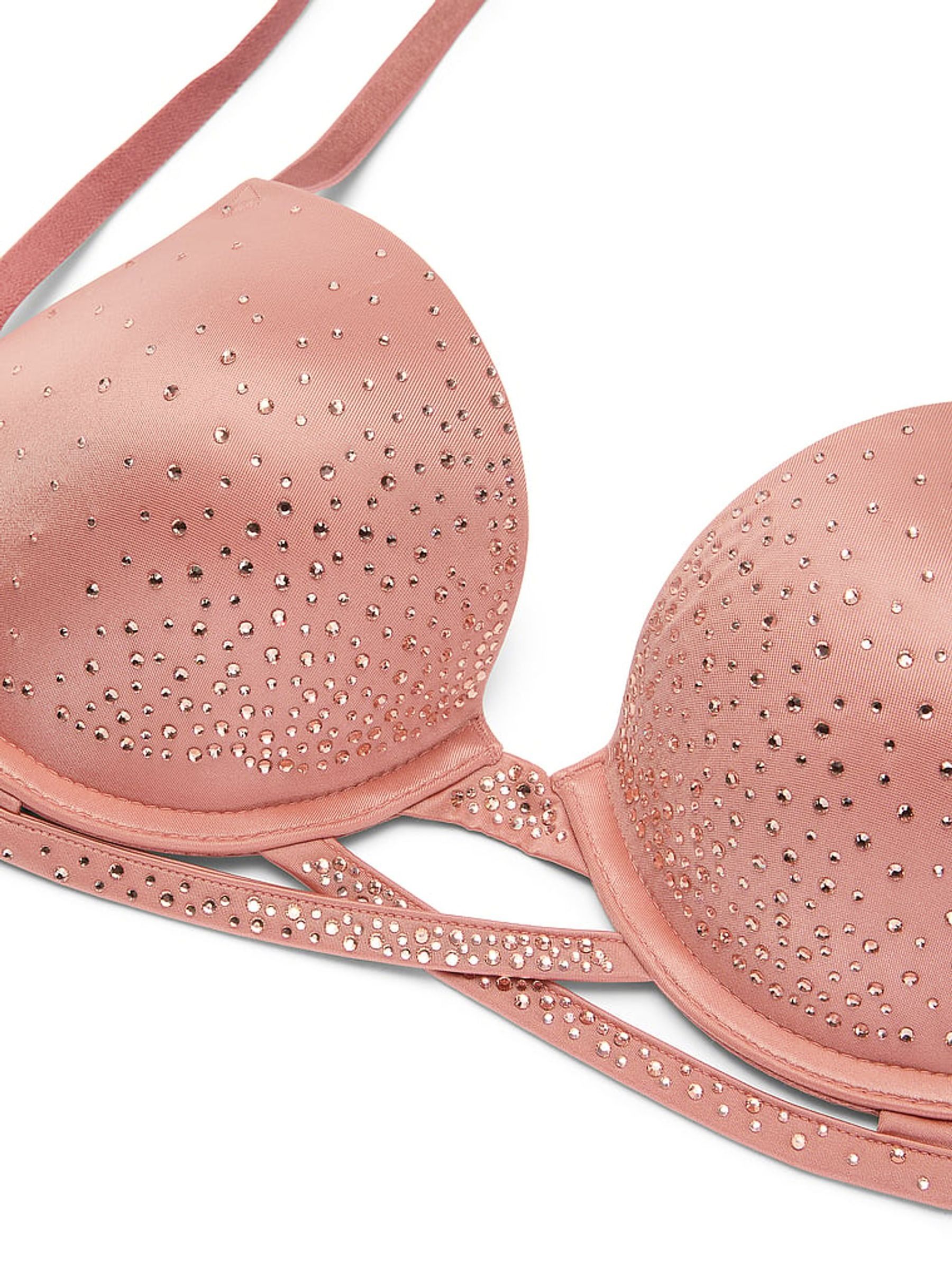 Desert Blush Pink Push Up Sparkle Shine Bra - Image 4 of 4