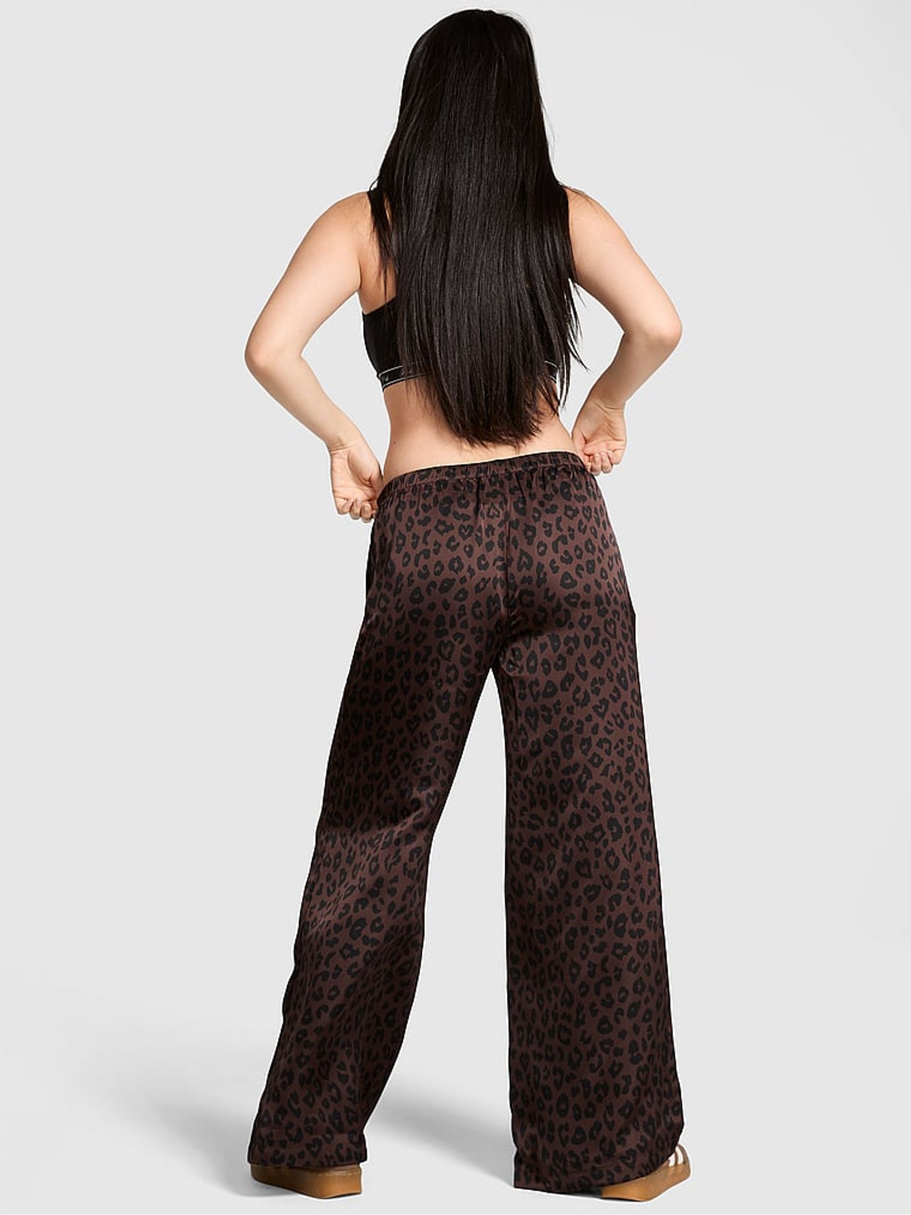 Ganache Leopard Brown Satin Trousers - Image 2 of 3