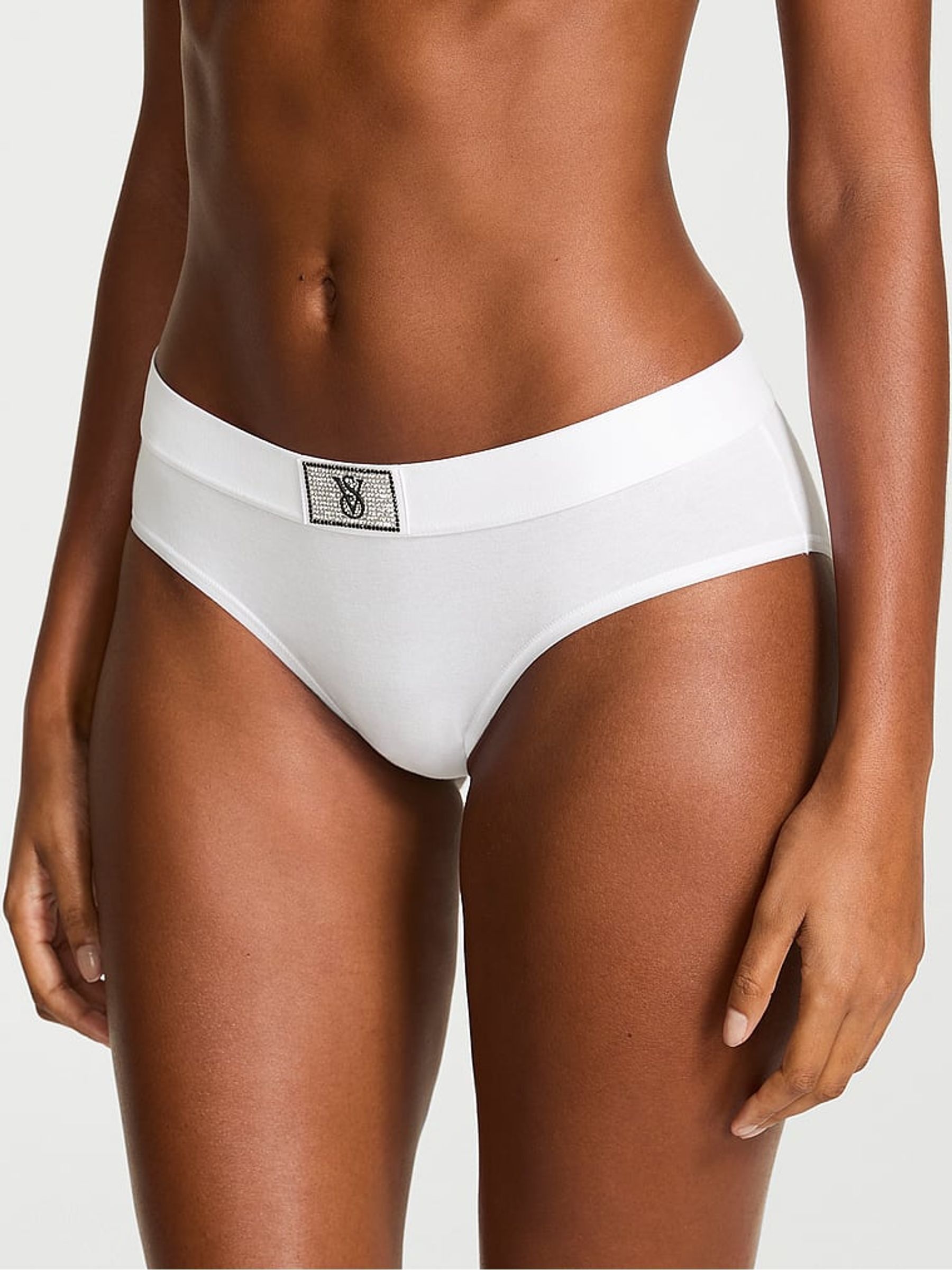 White Hipster Logo Shine Patch Knickers - Image 1 of 2