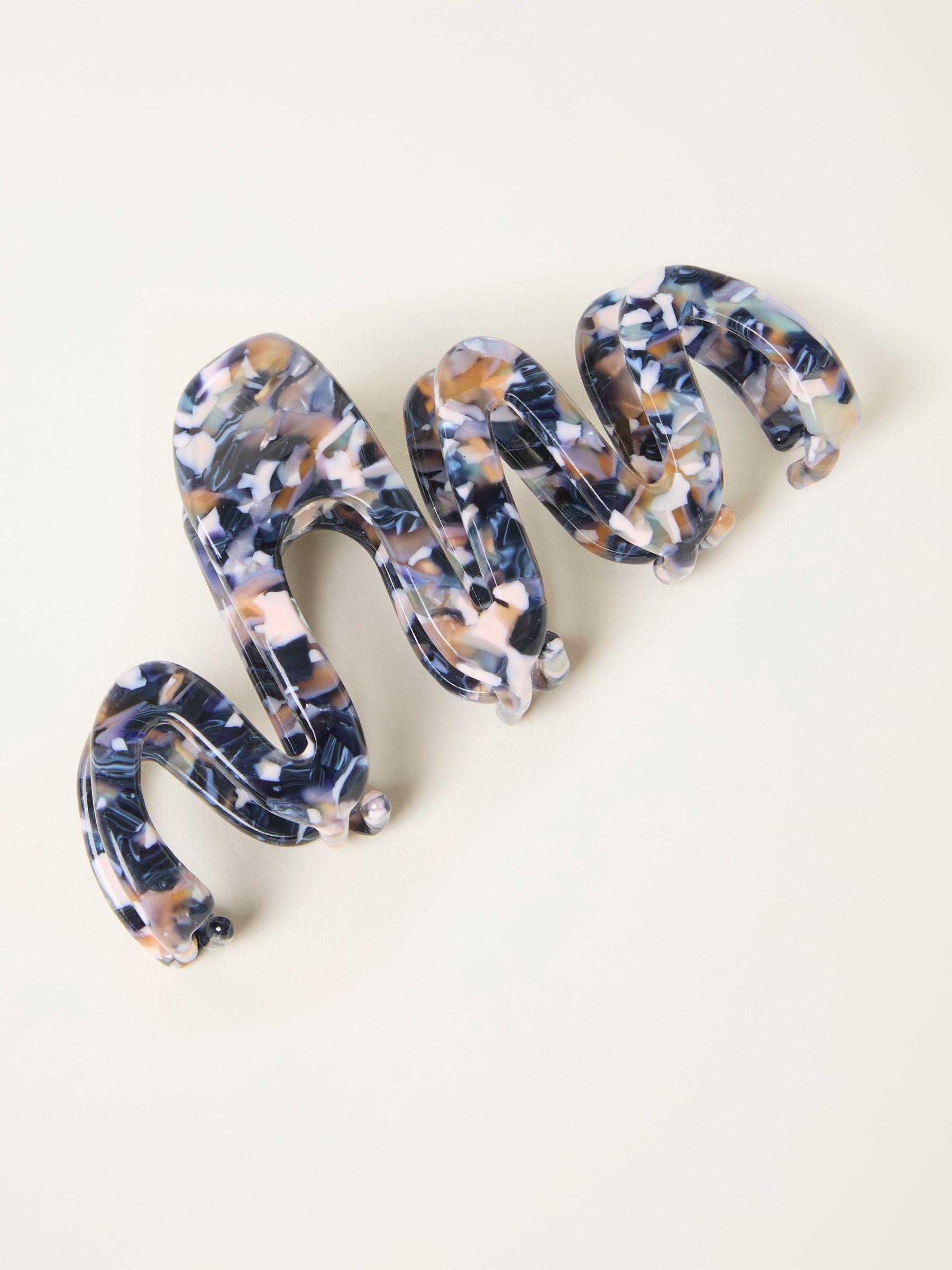 Navy Blue Large Squiggle Claw Clip - Image 1 of 2